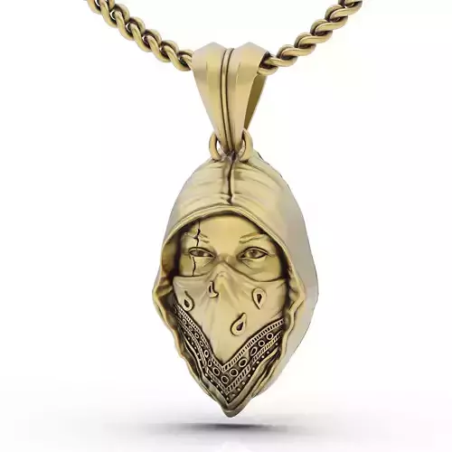 Girl hood rap pendant silver gold printable jewelry 3D model