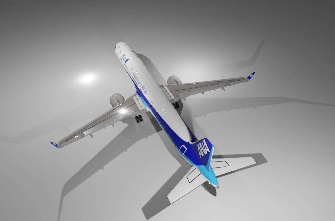 ANA Airbus a321neo 3D Model Low-poly 3D model_2