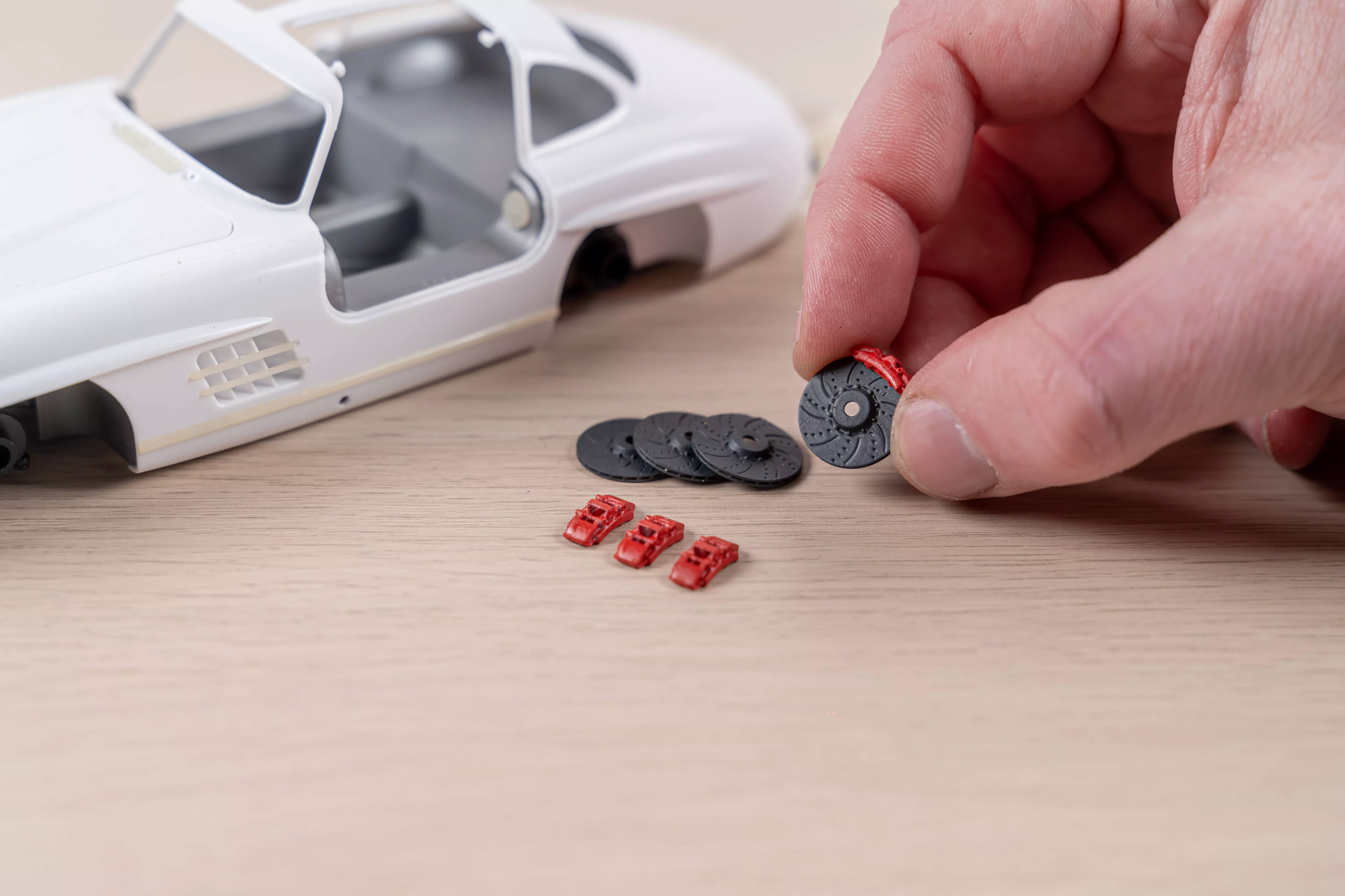 Brake discs and calliper for 24th scale model cars 3D print model