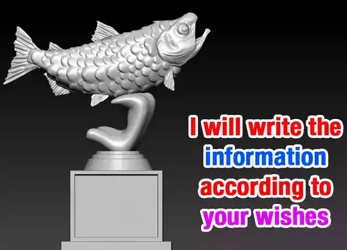 MASTER BAITER TROPHY BIG BASS AWARD FISHING TROPHY - 3D PRINT 3D print model