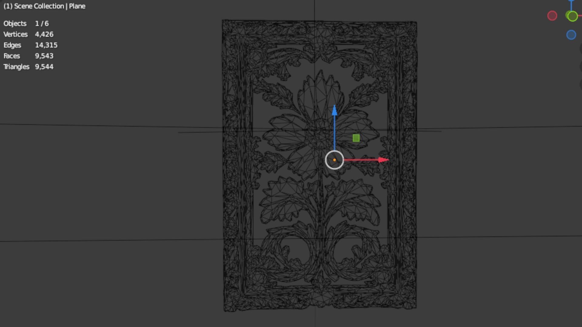 classical door decor 11 3D model_6
