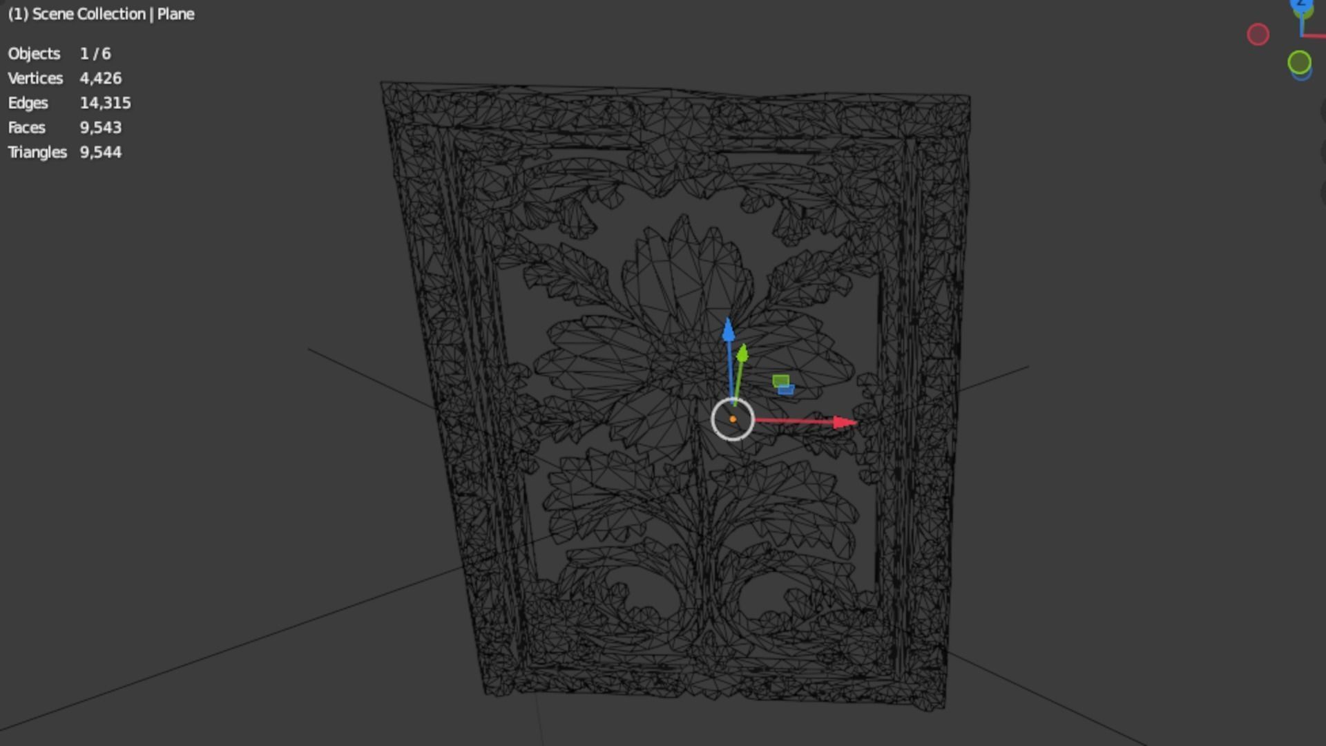 classical door decor 11 3D model_5