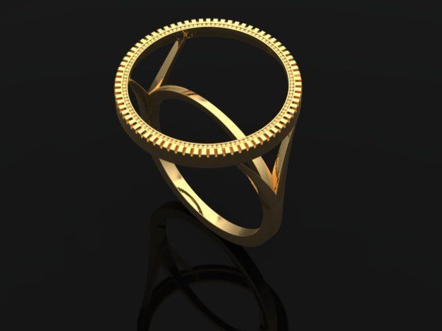 Ring Shank for Dime Coin Frame 3D print model_25