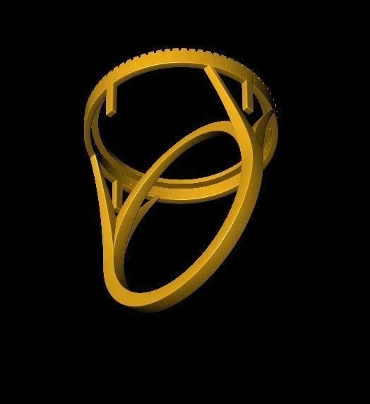 Ring Shank for Dime Coin Frame 3D print model_23