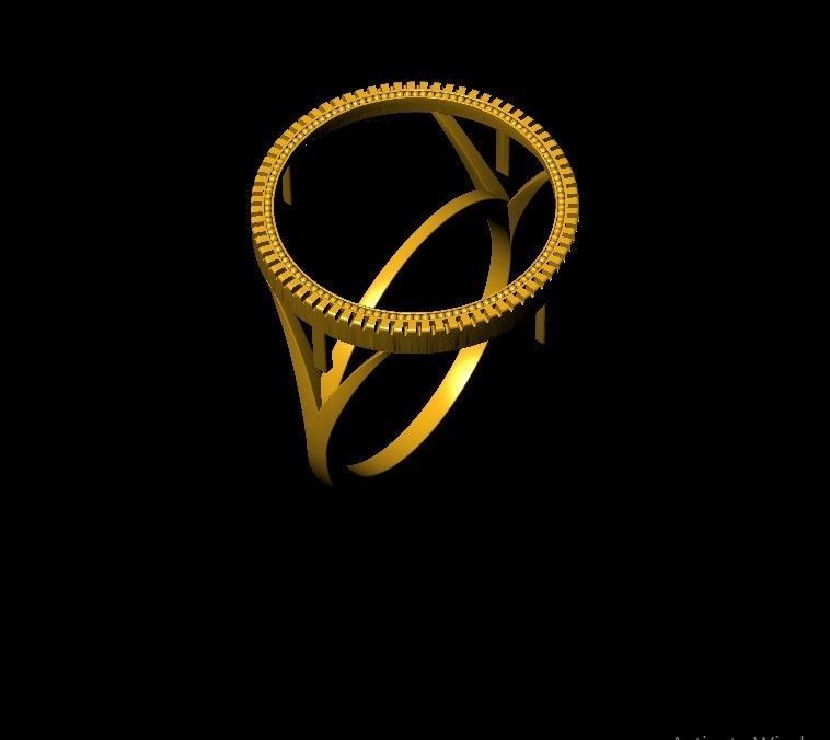 Ring Shank for Dime Coin Frame 3D print model_22