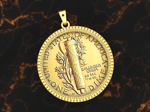 Ring Shank for Dime Coin Frame 3D print model_14