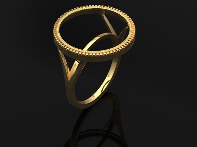 Ring Shank for Dime Coin Frame 3D print model_26