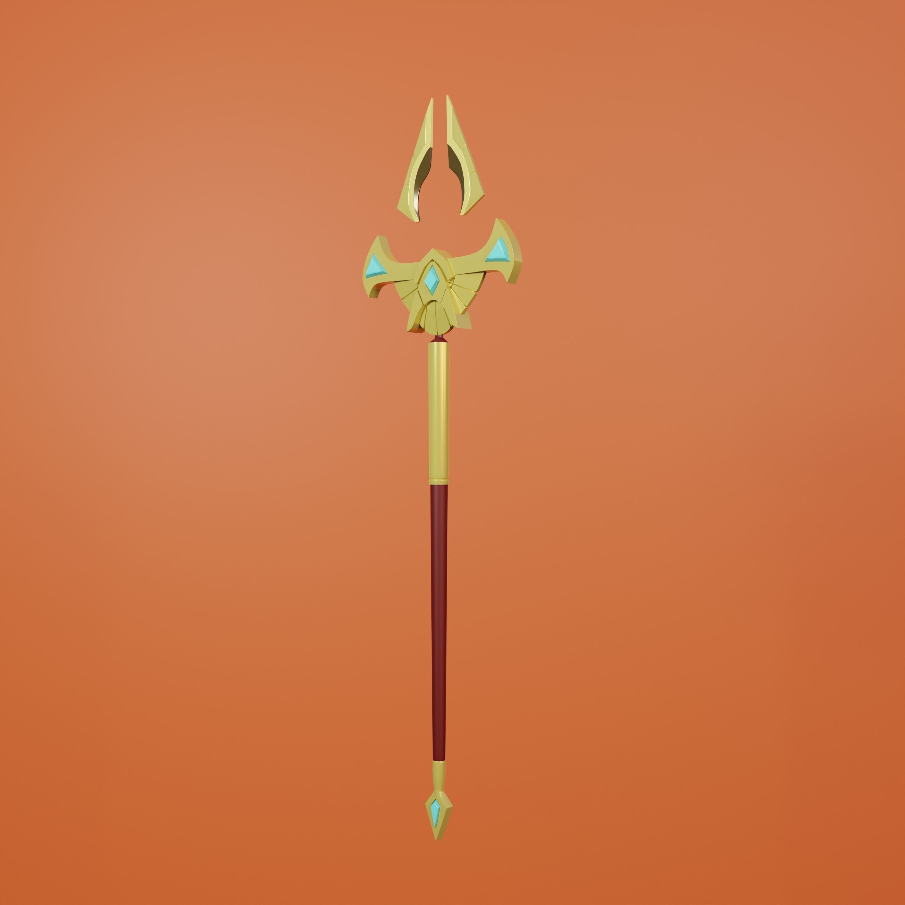 Azir Staff weapon League of Legend 3D print model_4