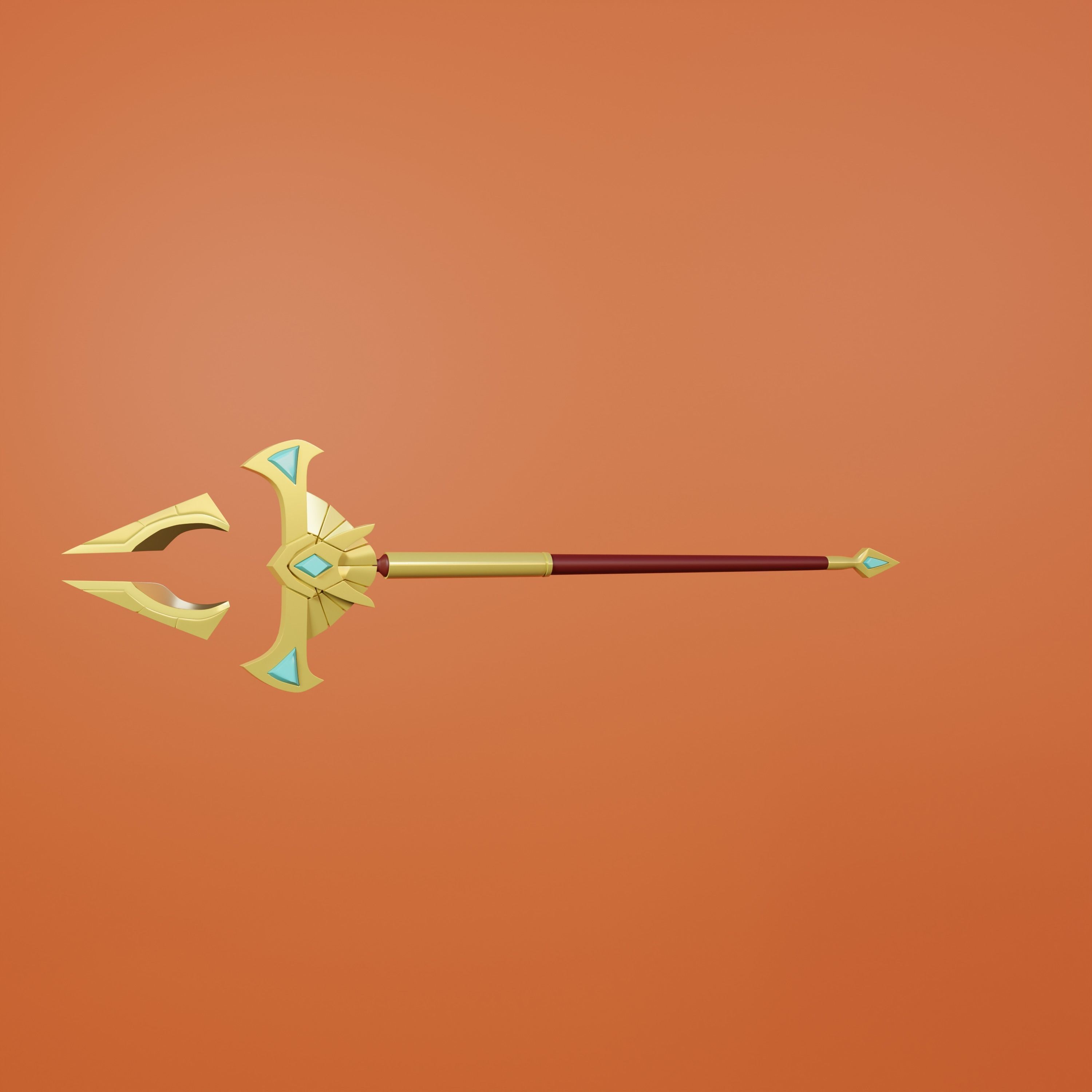 Azir Staff weapon League of Legend 3D print model_2