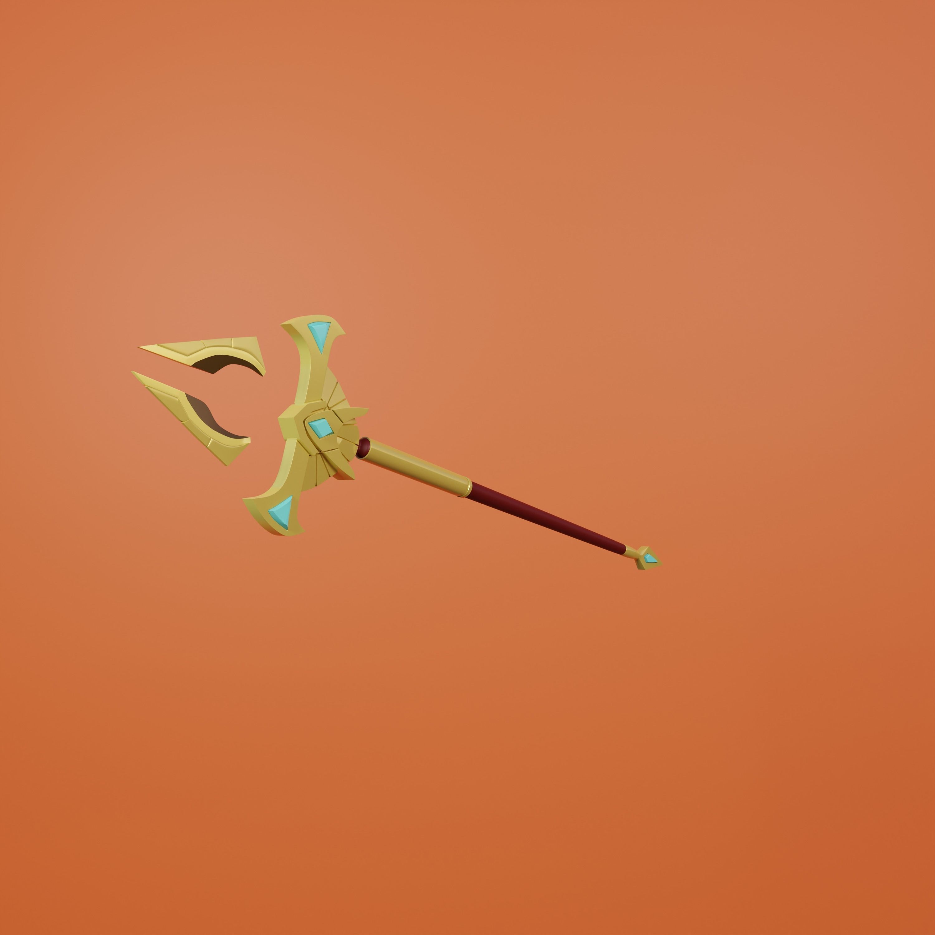 Azir Staff weapon League of Legend 3D print model_3