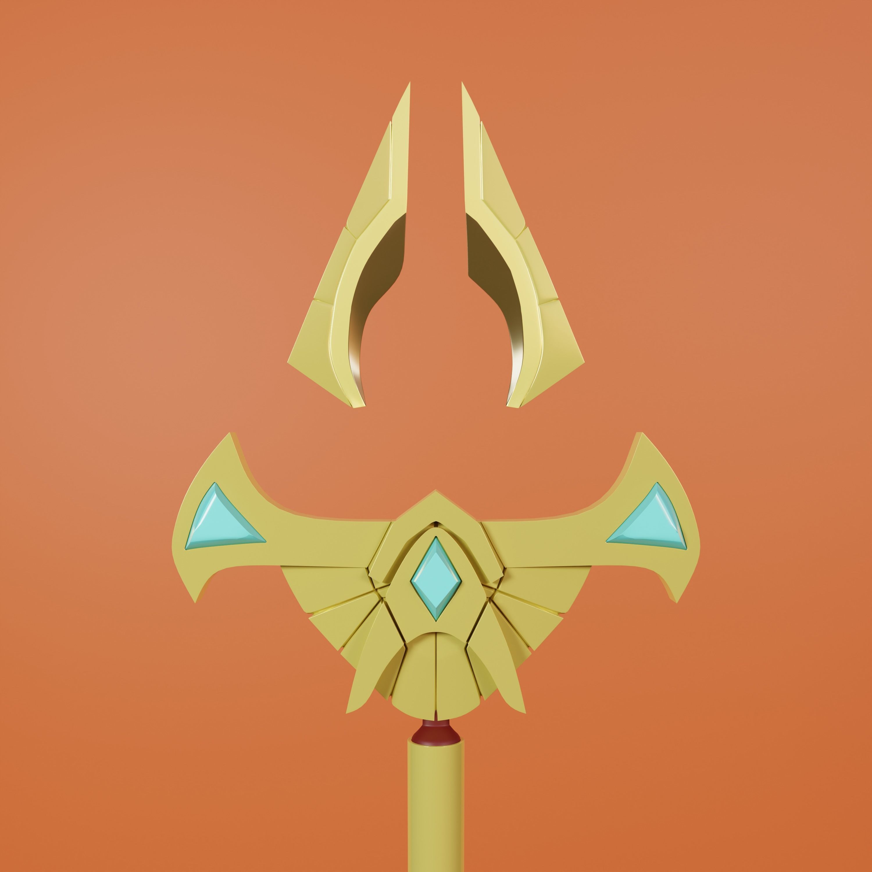 Azir Staff weapon League of Legend 3D print model_5