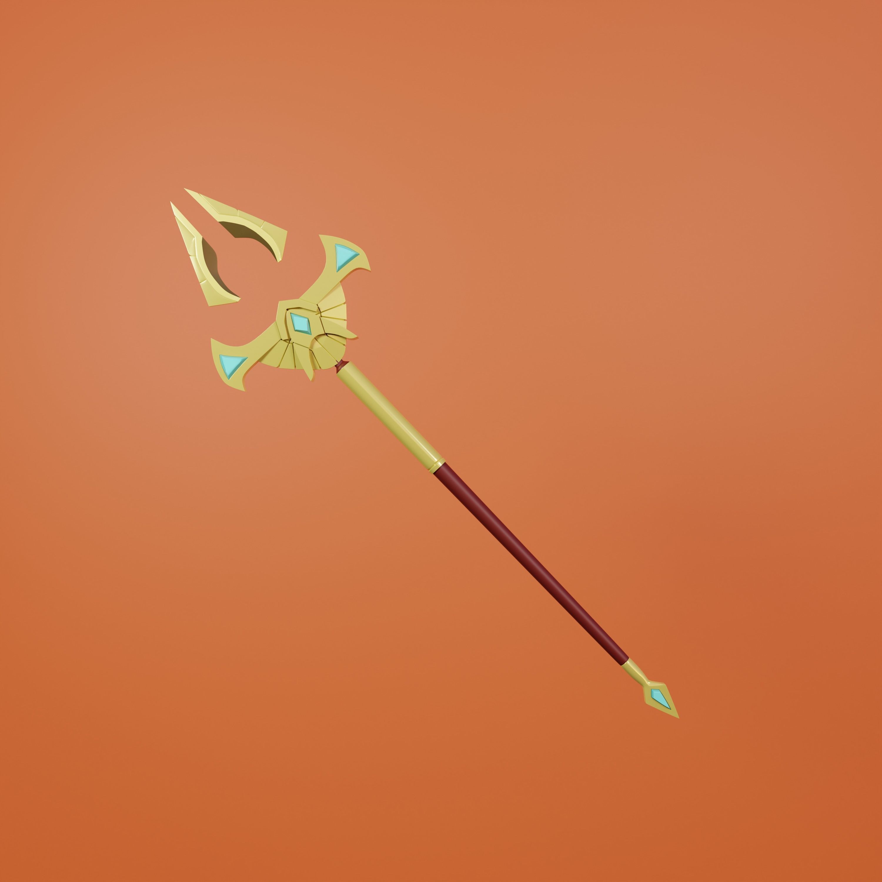 Azir Staff weapon League of Legend 3D print model_1