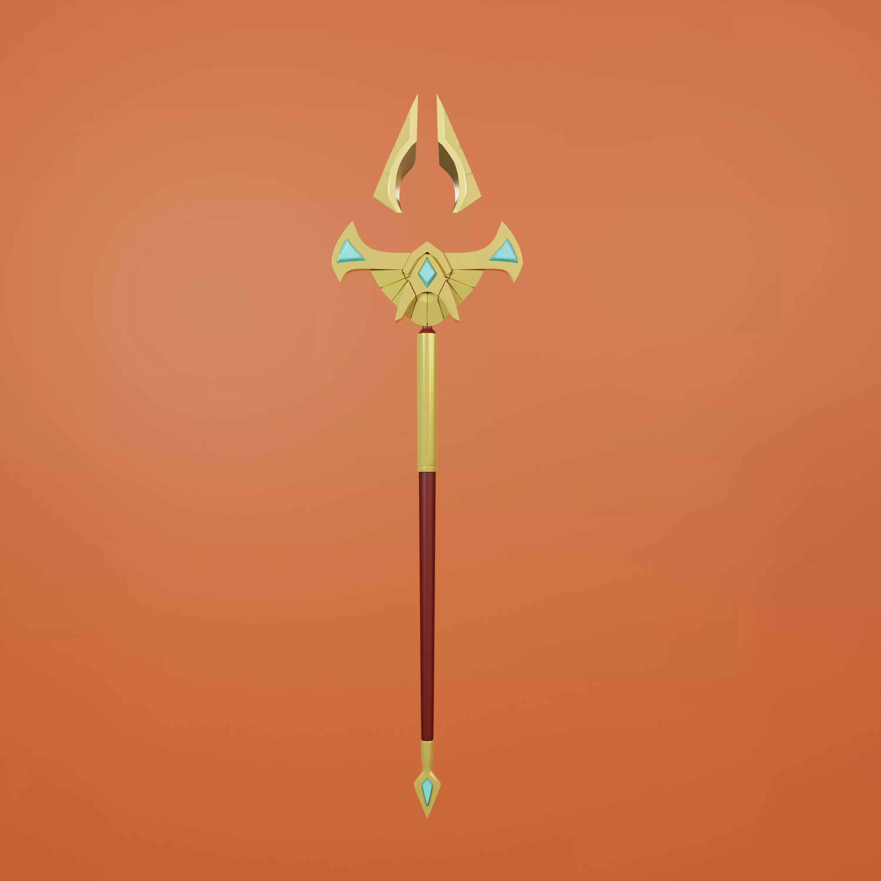 Azir Staff weapon League of Legend 3D print model_0
