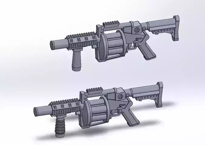 MGL-140 Multiple Grenade Launcher Pack 3D Print Model 3D print model