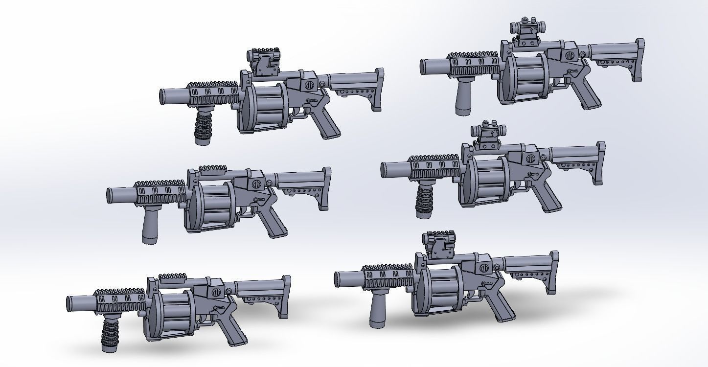 MGL-140 Multiple Grenade Launcher Pack 3D Print Model 3D print model_4