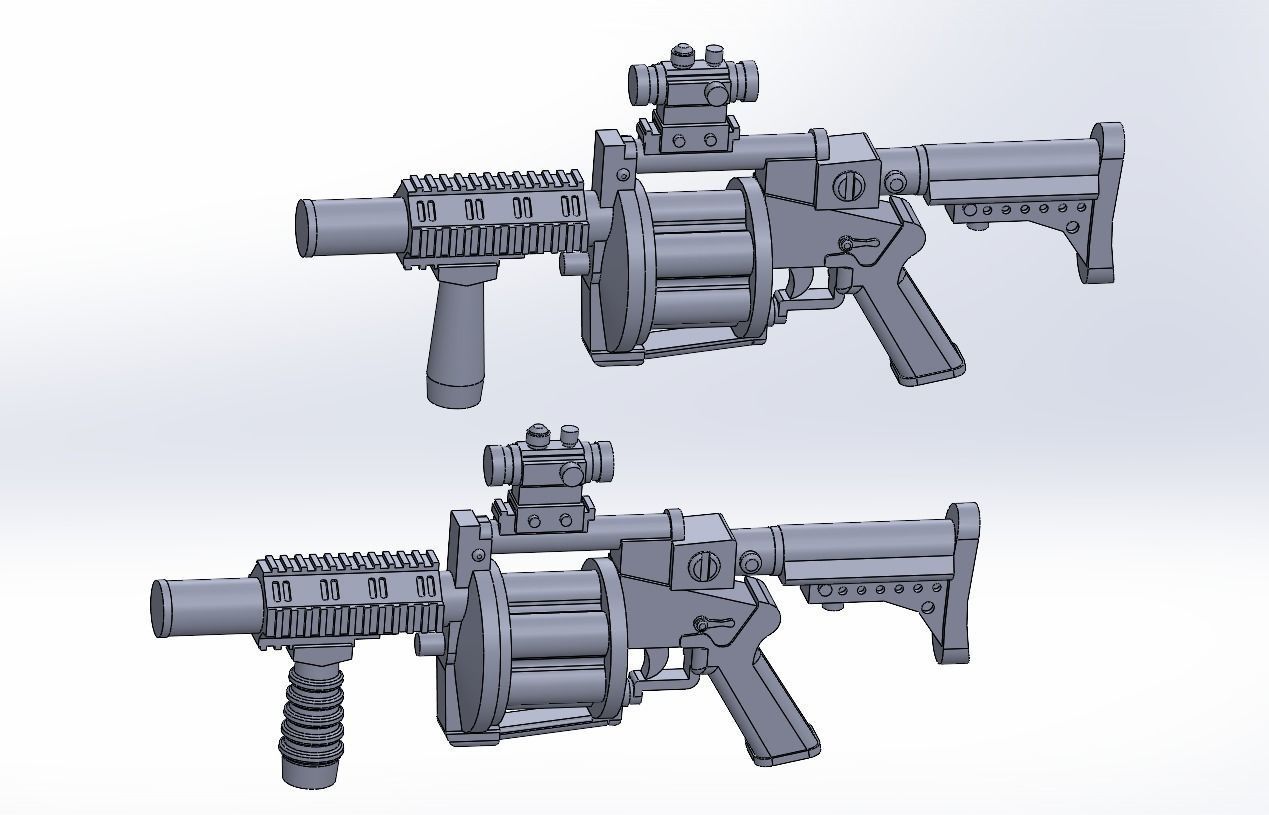 MGL-140 Multiple Grenade Launcher Pack 3D Print Model 3D print model_2