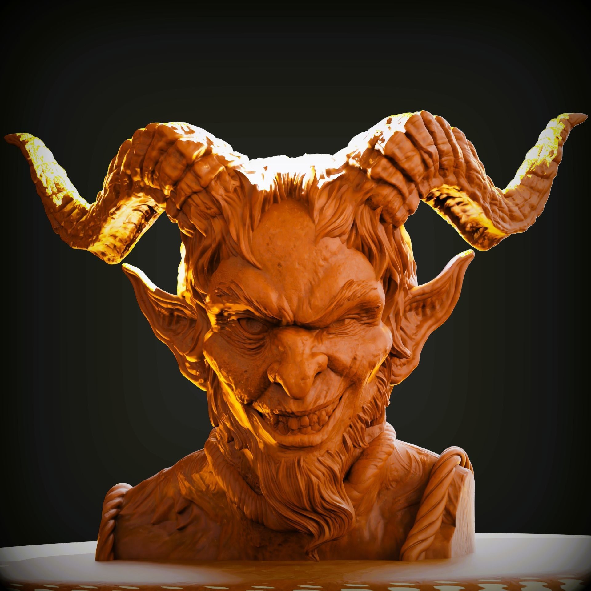 Krampus-3D Printable Krampus Evil Santa Bust 3D print model_6