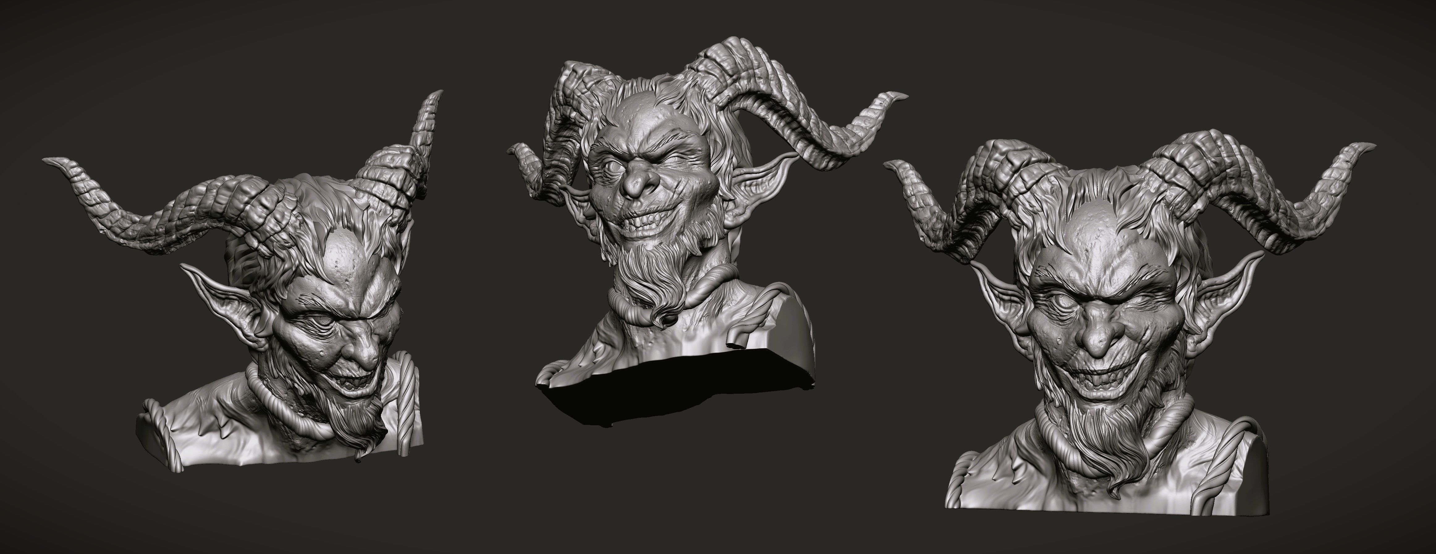 Krampus-3D Printable Krampus Evil Santa Bust 3D print model_10