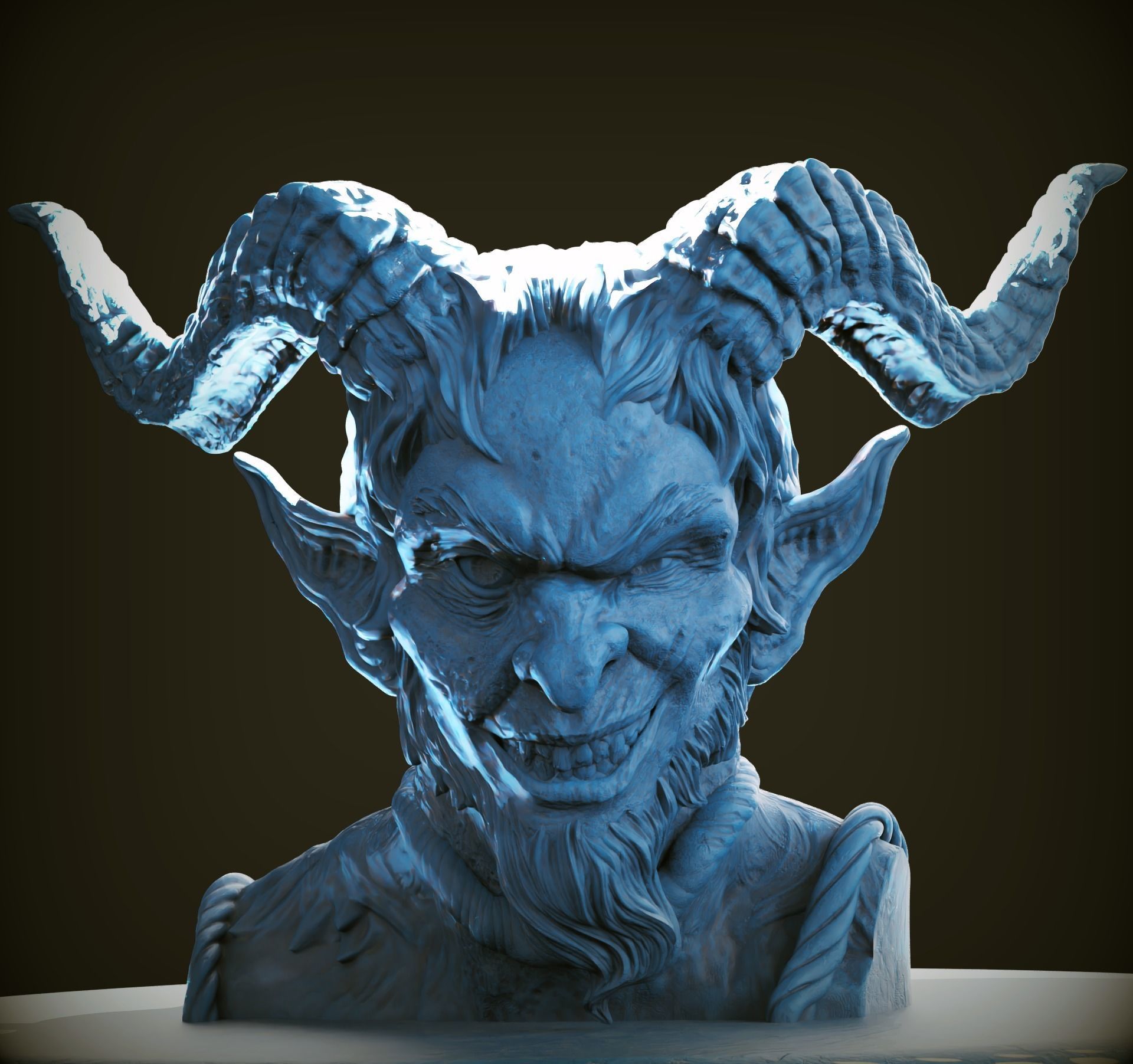 Krampus-3D Printable Krampus Evil Santa Bust 3D print model_5