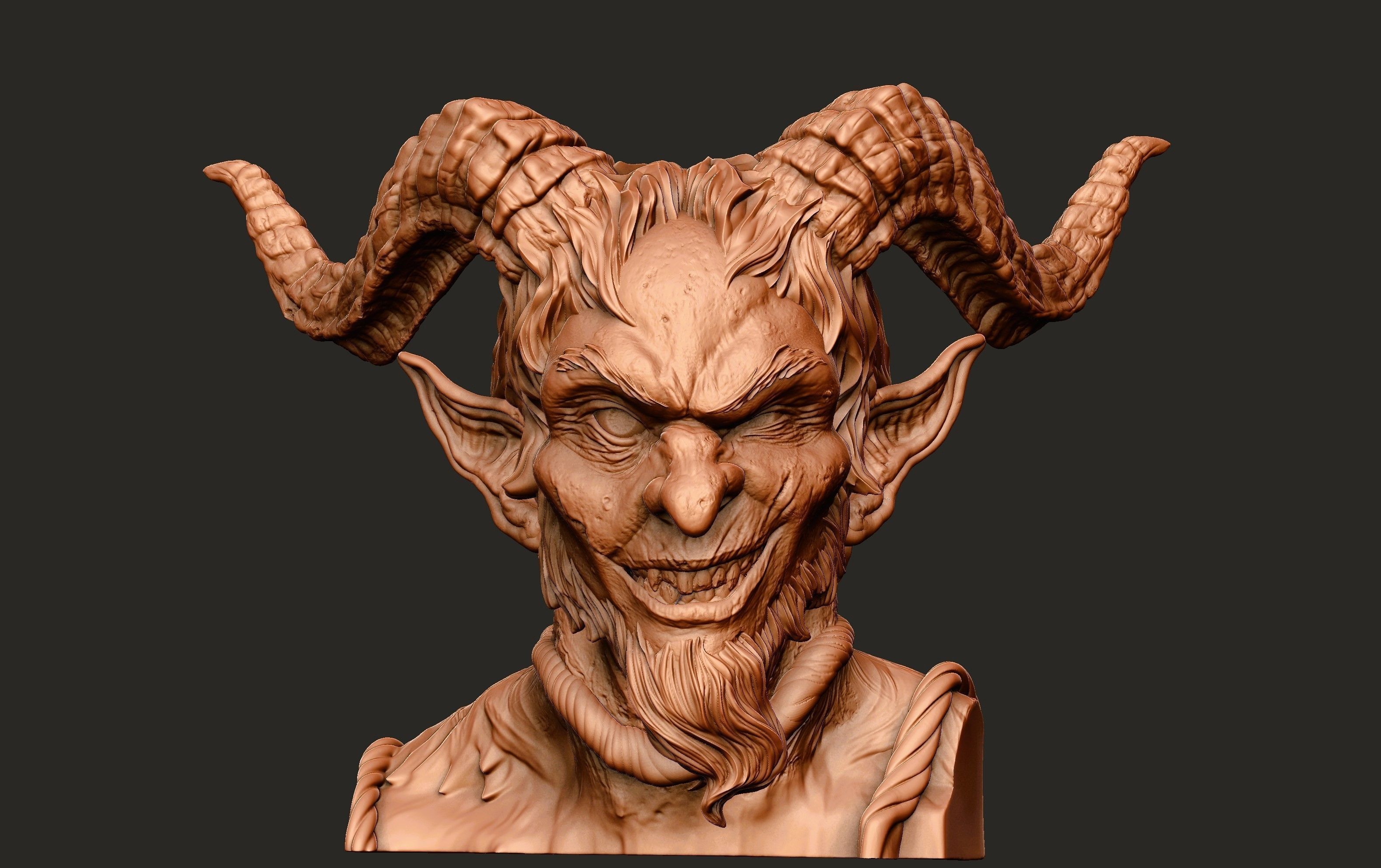 Krampus-3D Printable Krampus Evil Santa Bust 3D print model_7