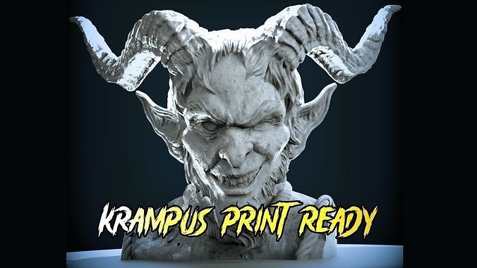 Krampus-3D Printable Krampus Evil Santa Bust 3D print model