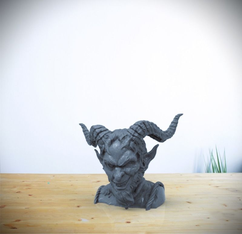 Krampus-3D Printable Krampus Evil Santa Bust 3D print model_8