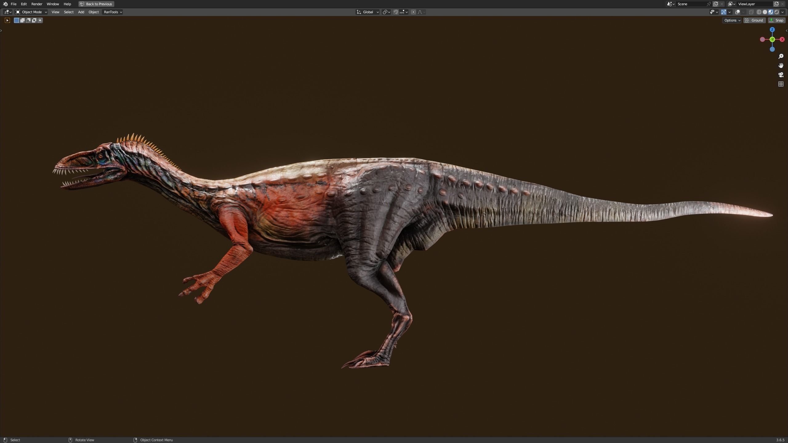 Masiakasaurus Low-poly 3D model_2