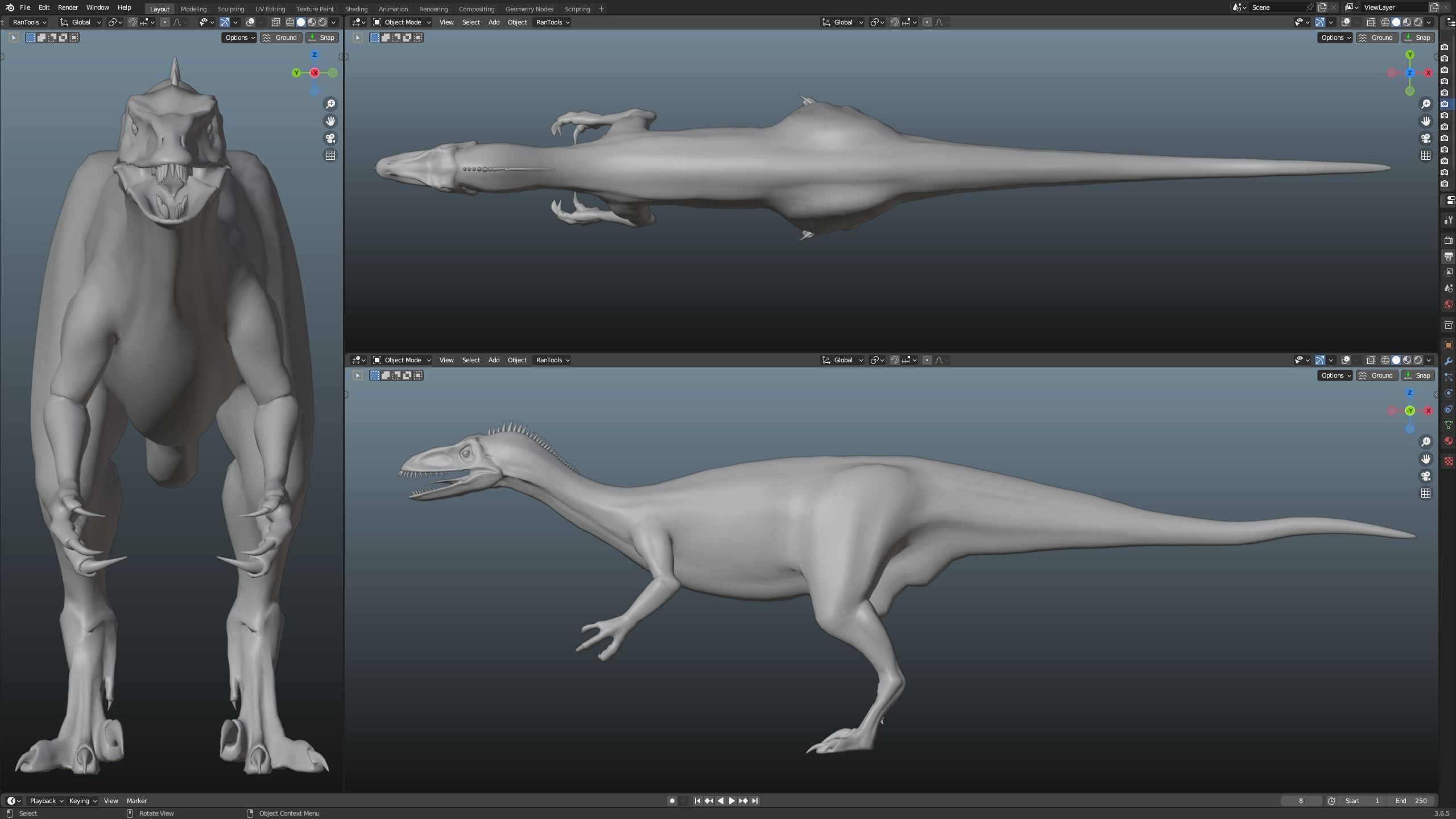 Masiakasaurus Low-poly 3D model_4