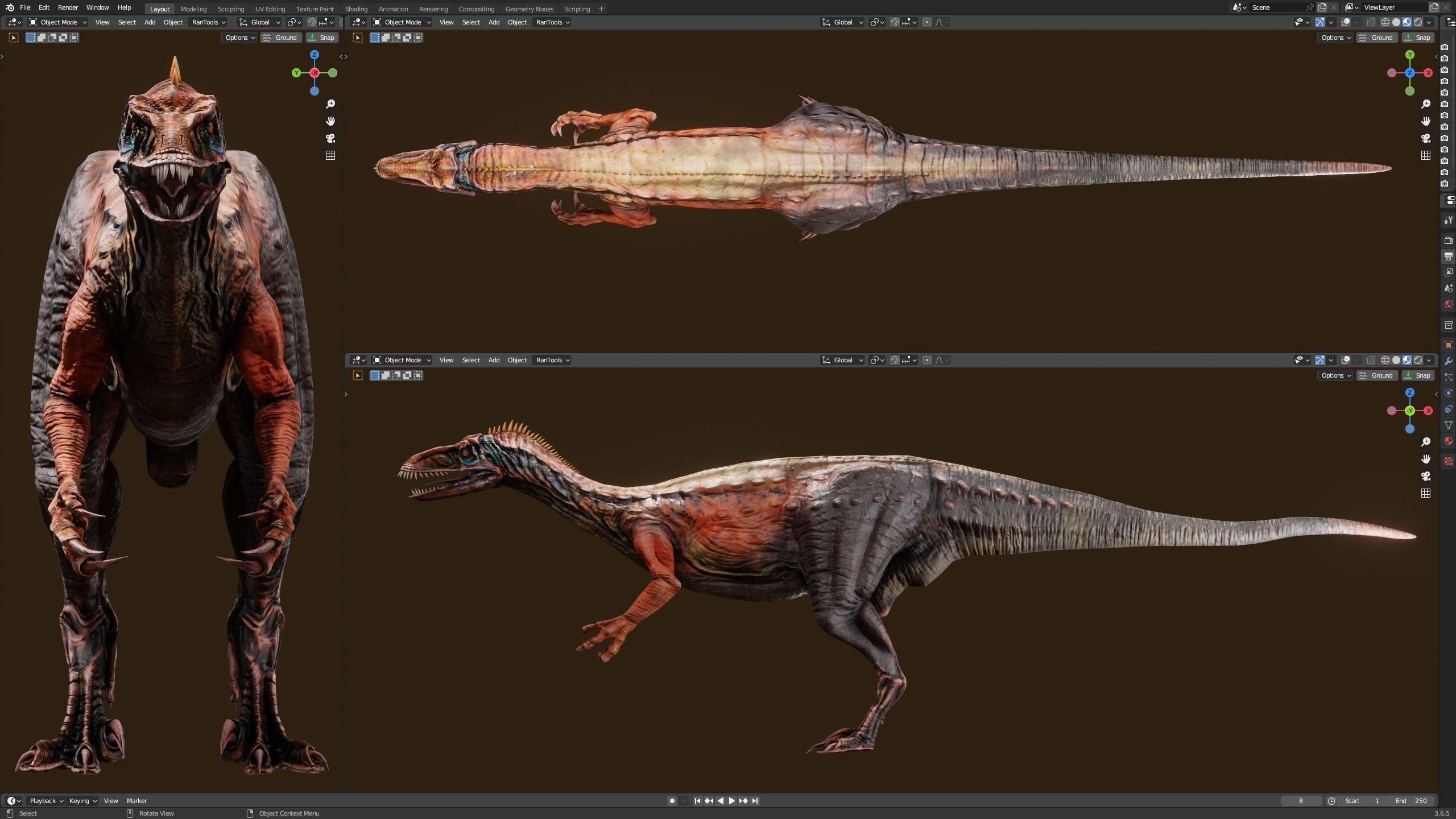 Masiakasaurus Low-poly 3D model_3