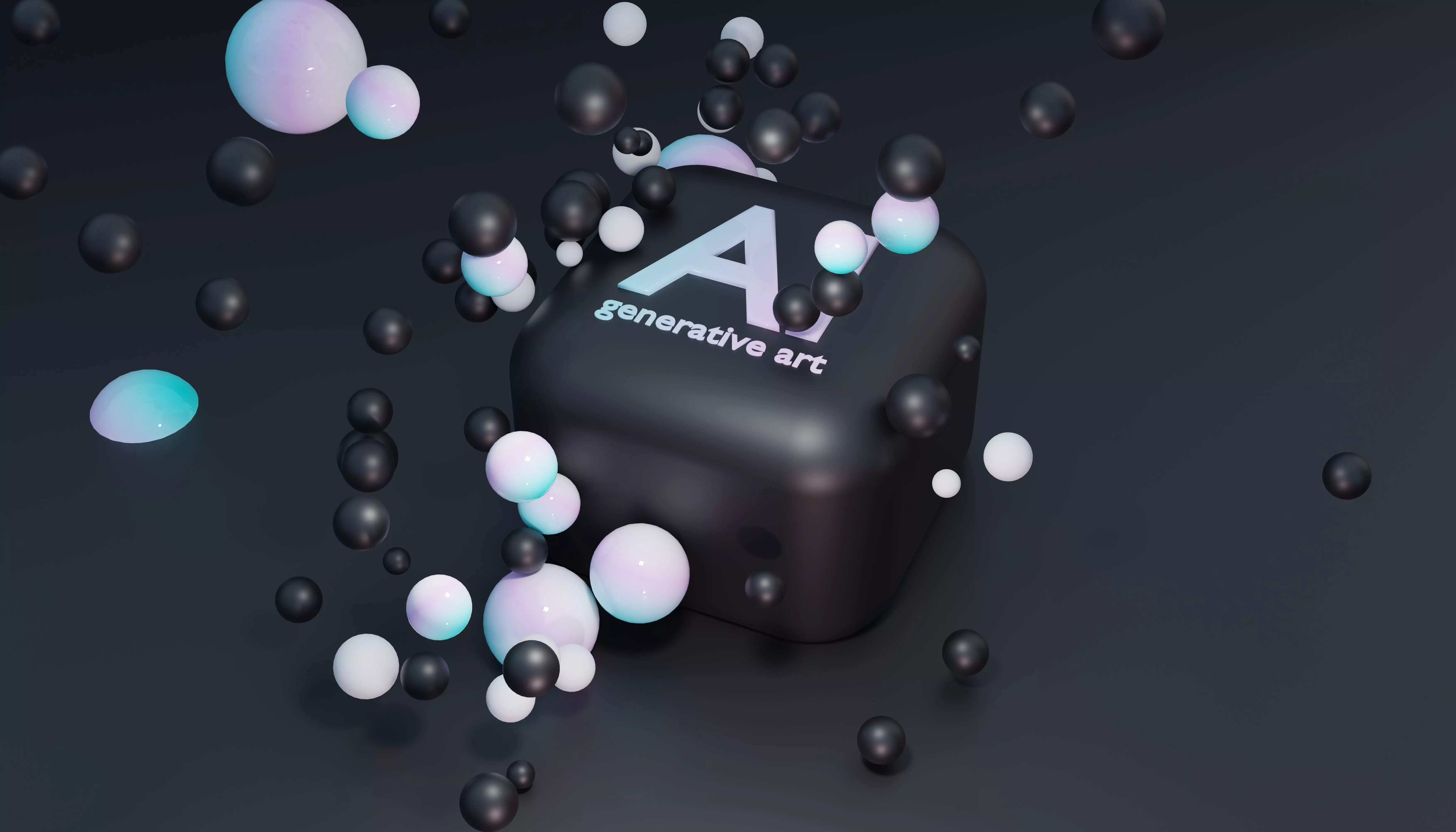 AI ILLUSTRATION with a floating balloon 3D model_0