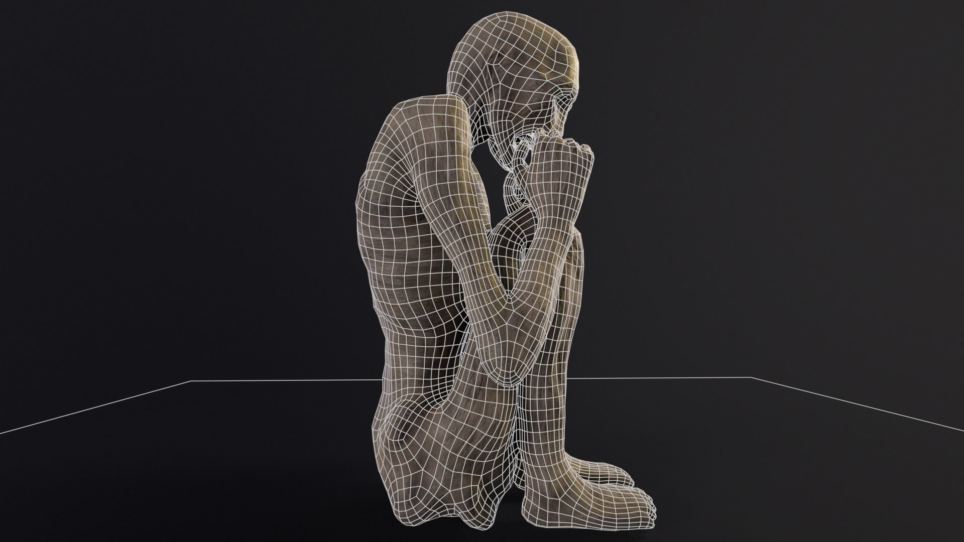 Mummified Corpse Low-poly 3D model_21