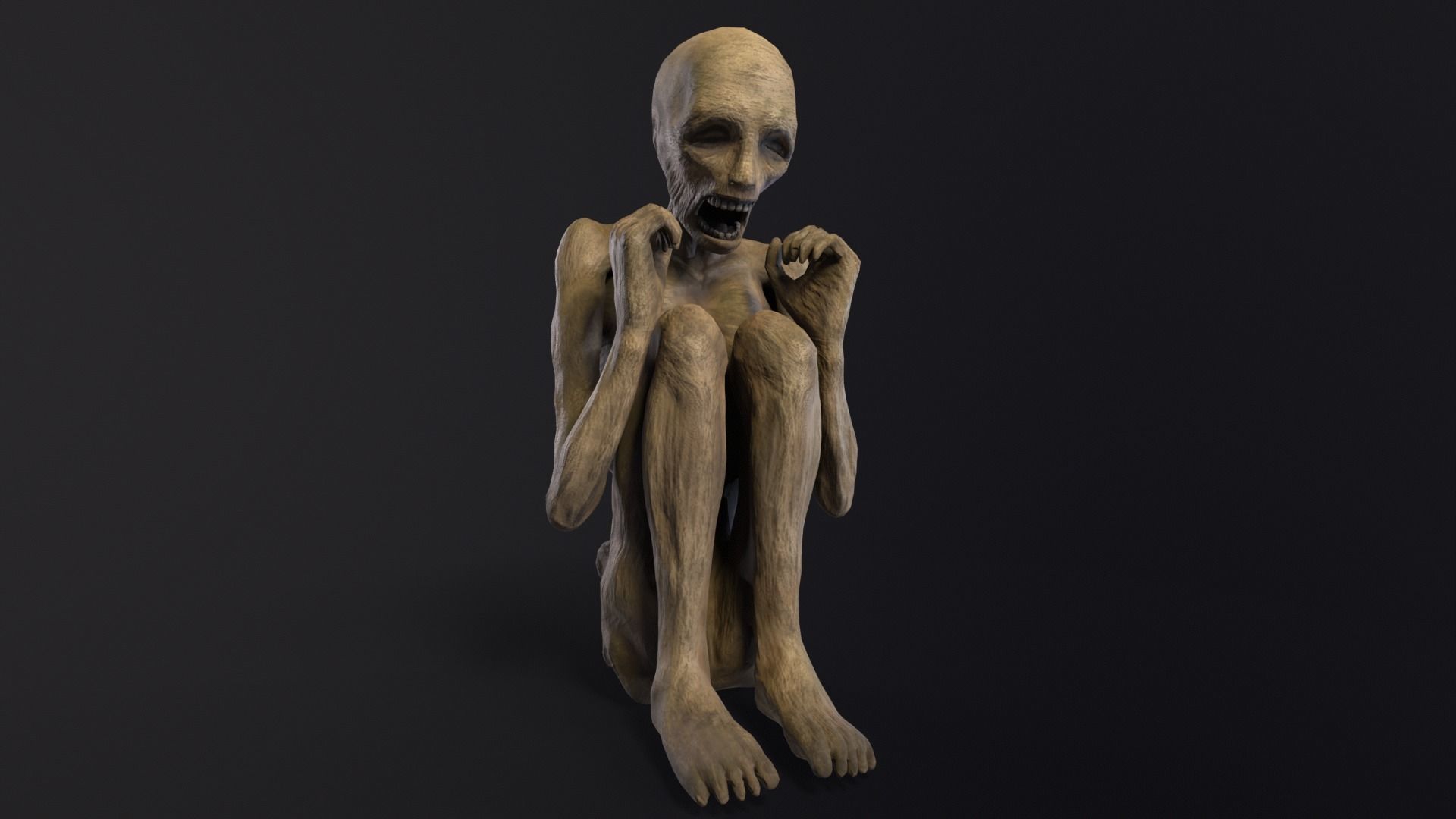 Mummified Corpse Low-poly 3D model_4