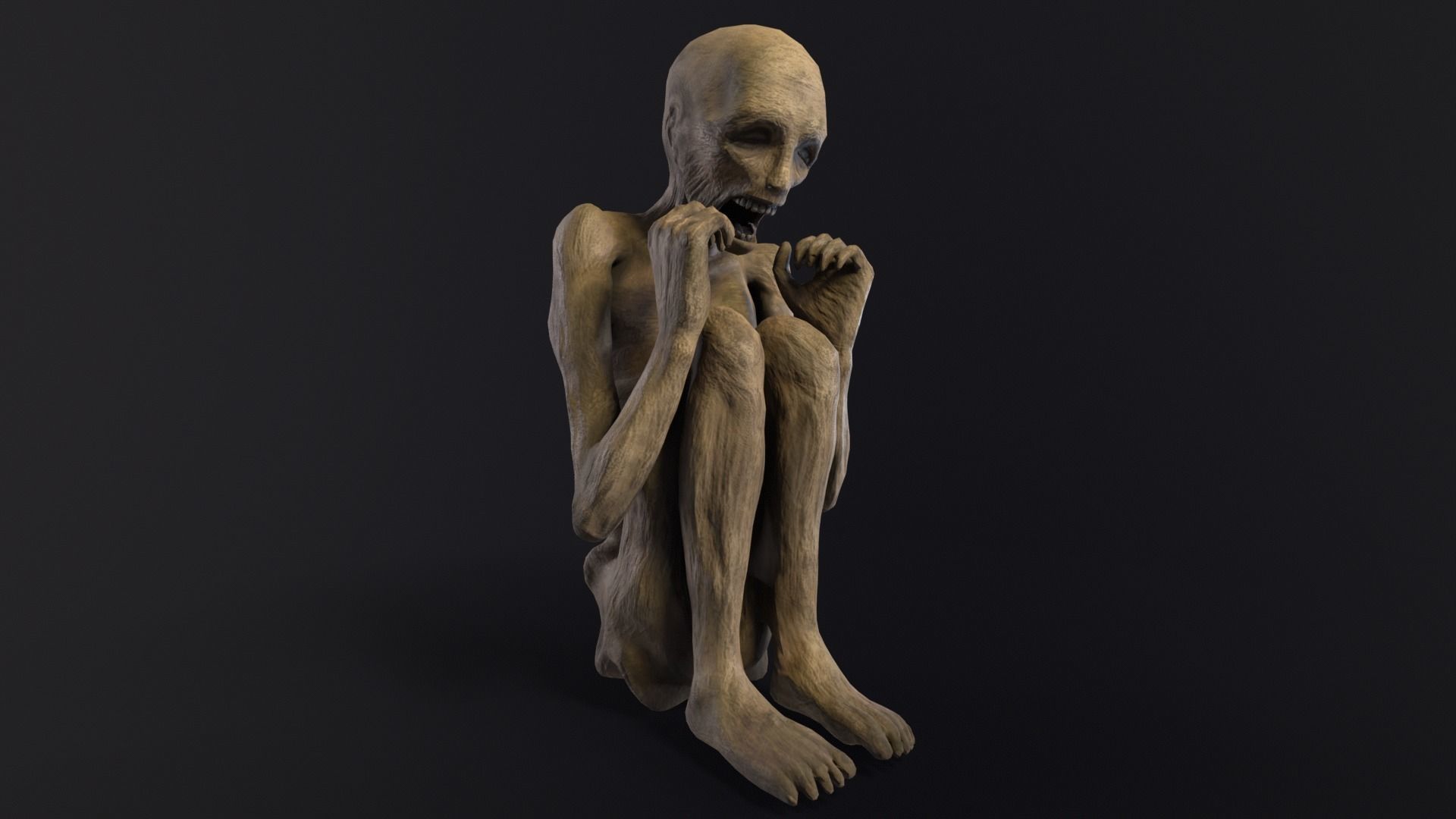 Mummified Corpse Low-poly 3D model_2