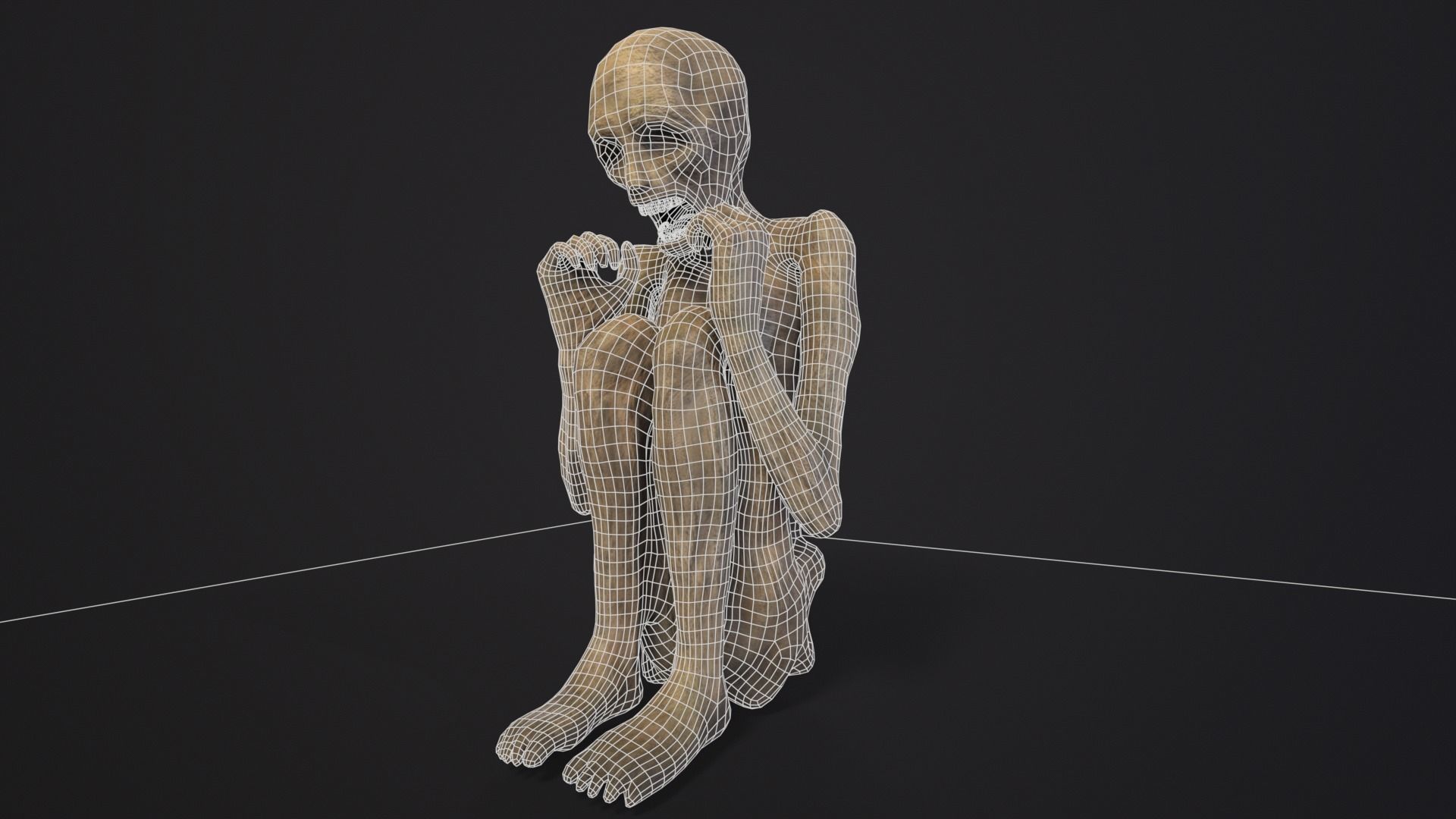 Mummified Corpse Low-poly 3D model_9