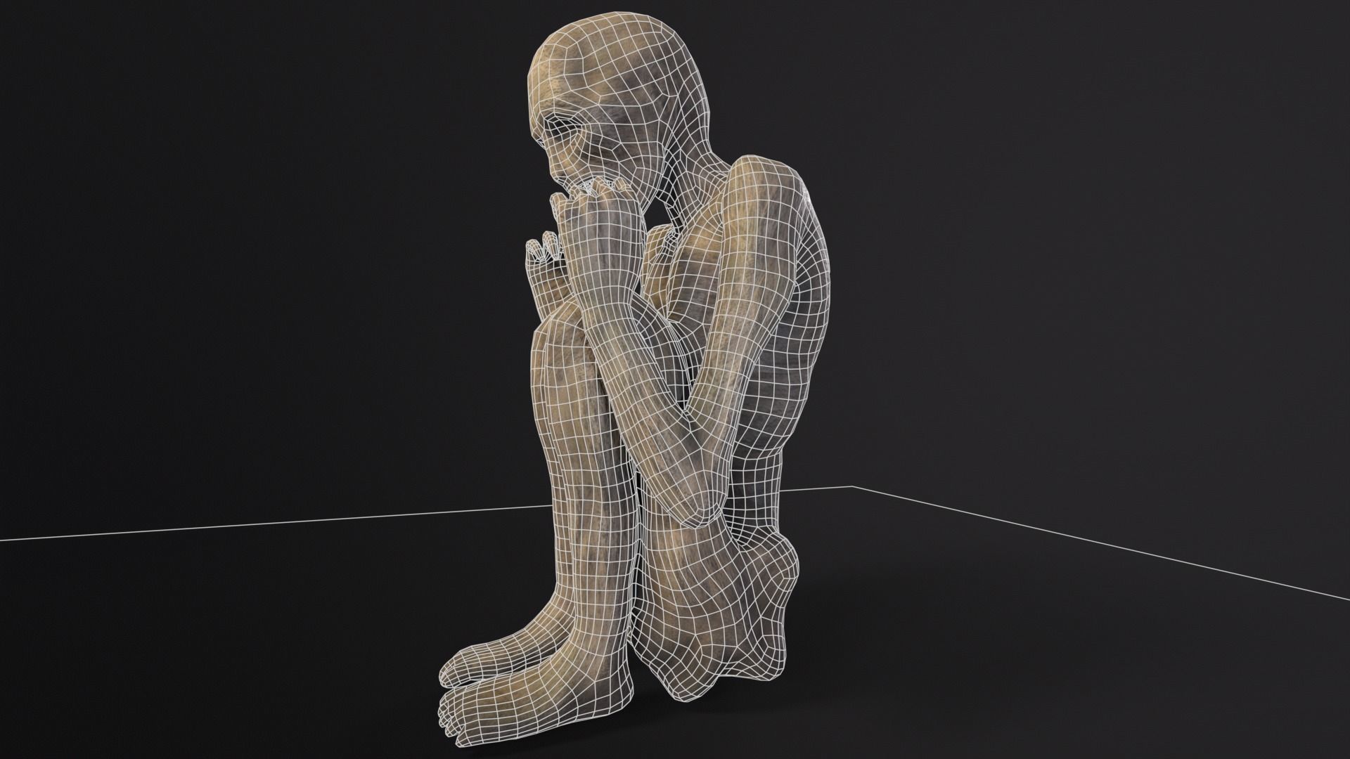 Mummified Corpse Low-poly 3D model_11