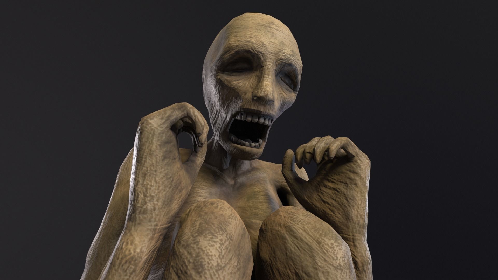 Mummified Corpse Low-poly 3D model_22