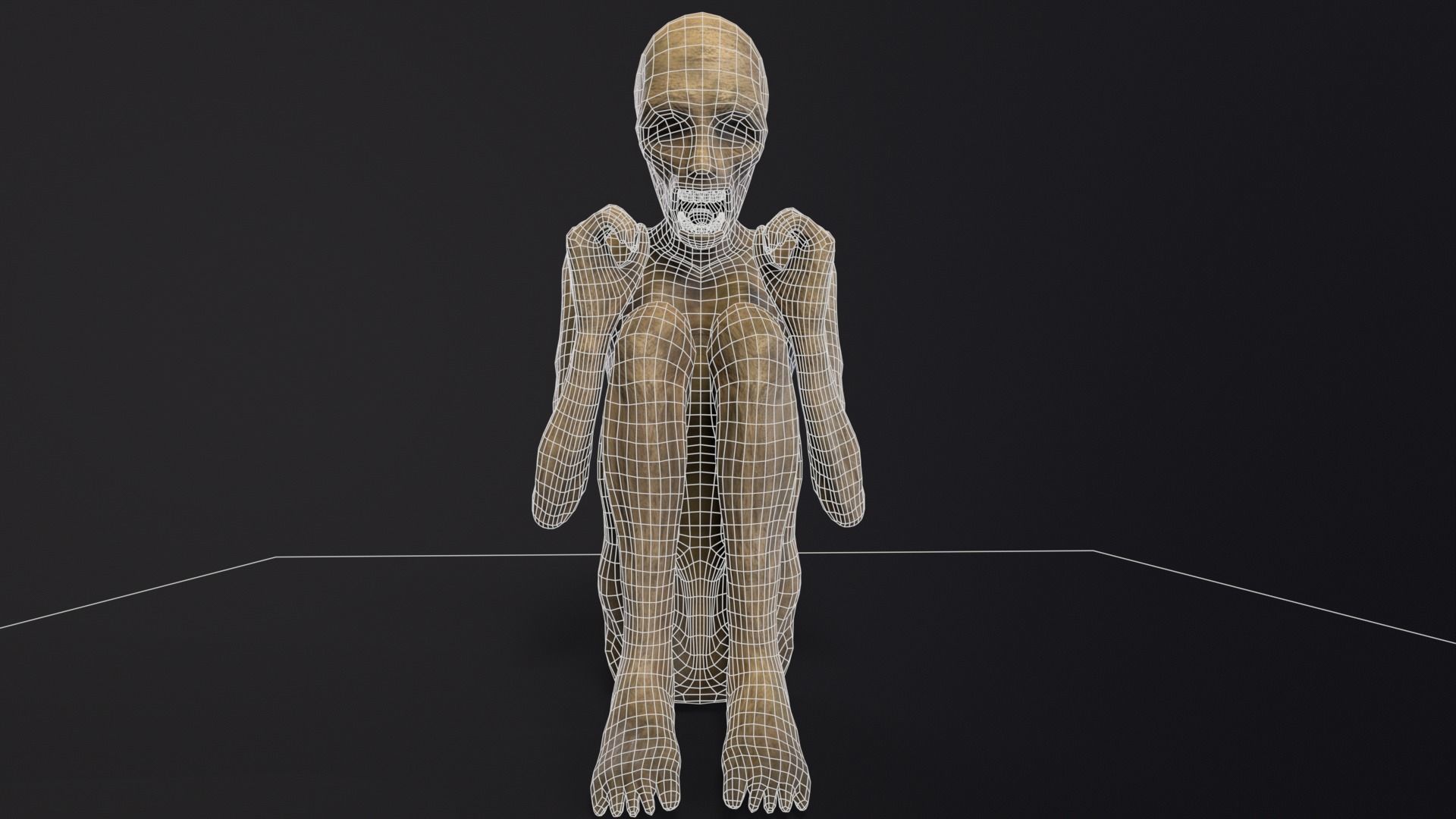 Mummified Corpse Low-poly 3D model_7