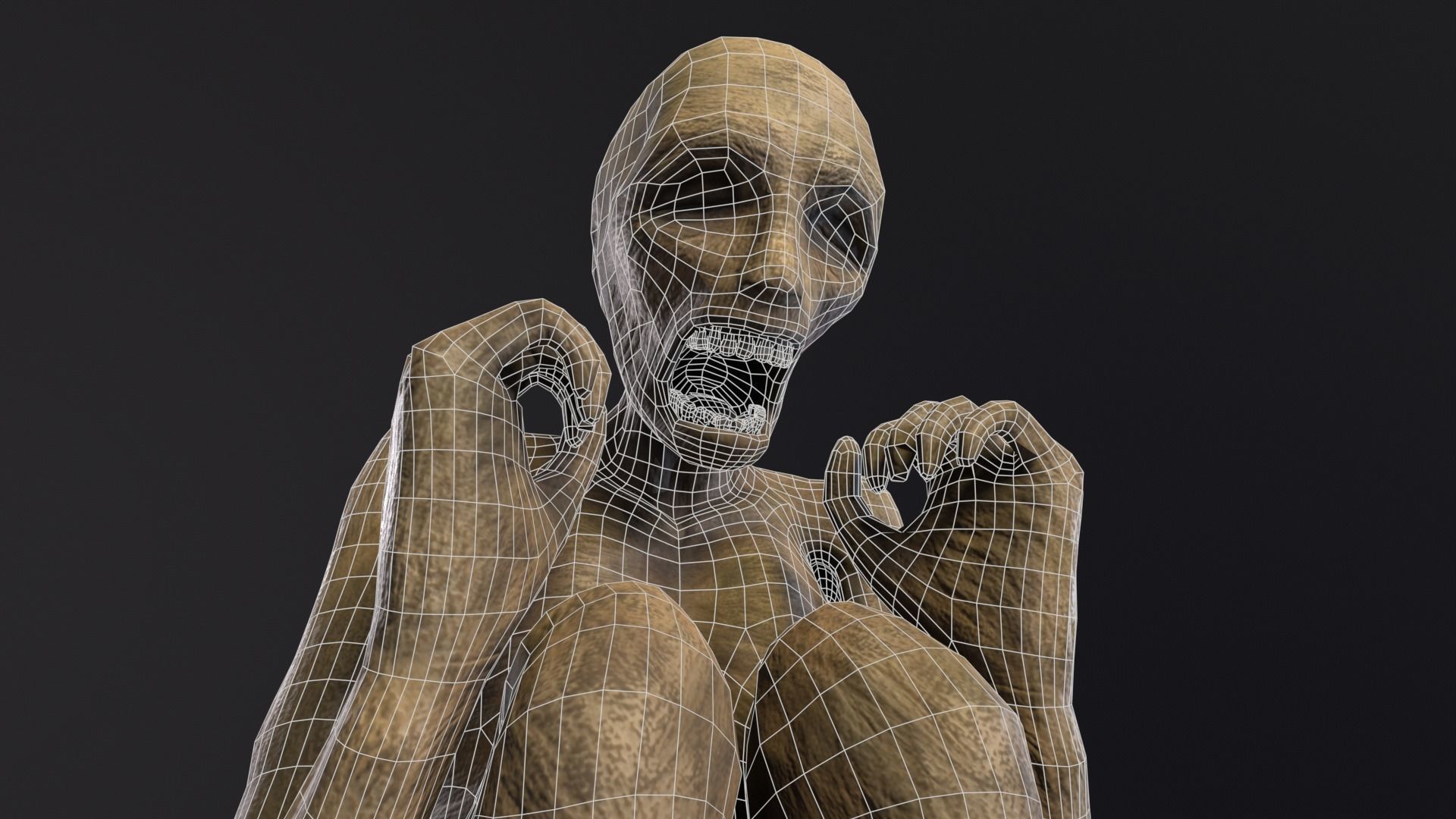 Mummified Corpse Low-poly 3D model_23