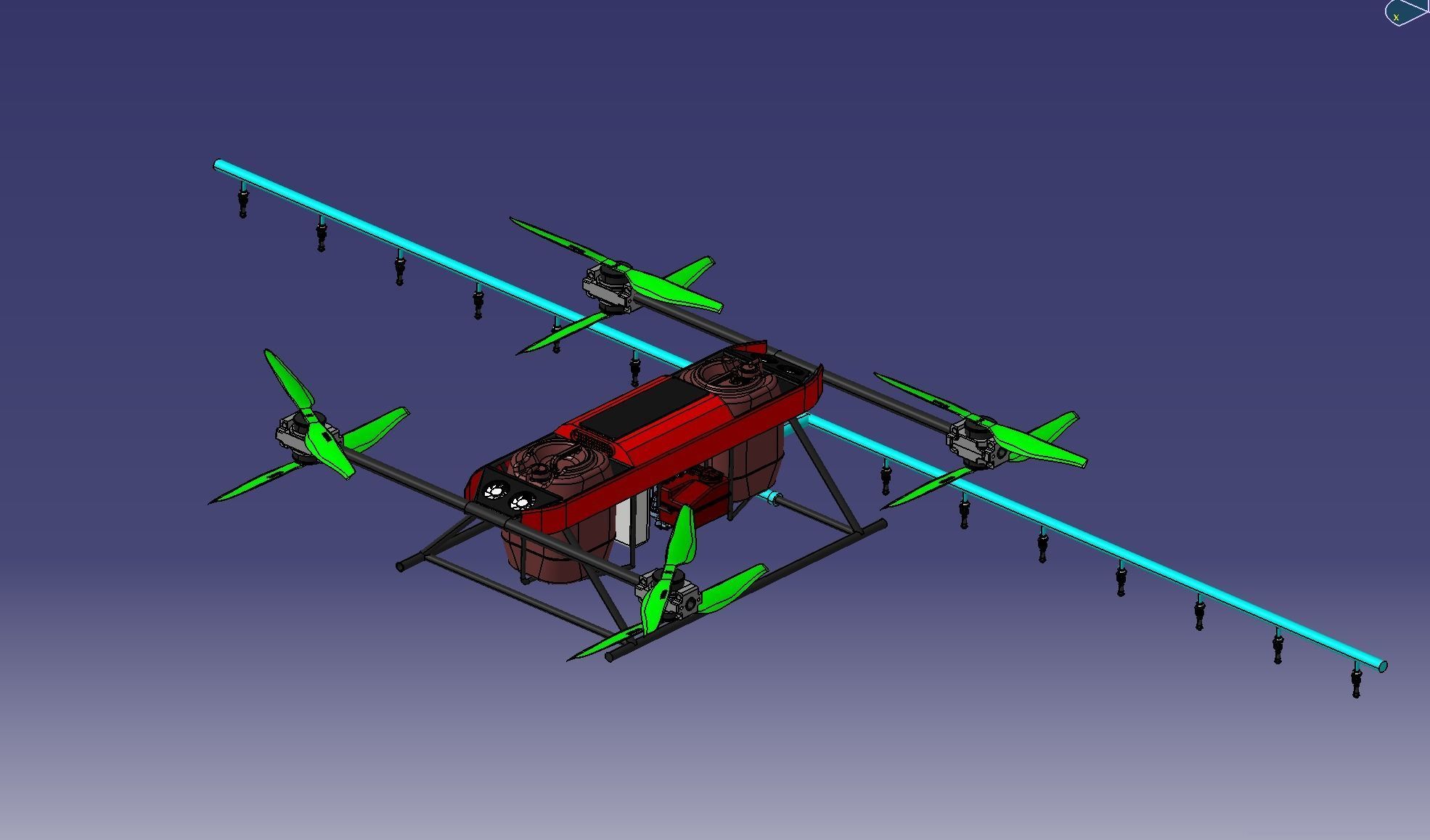 Agricultural spray drones 3D model_1