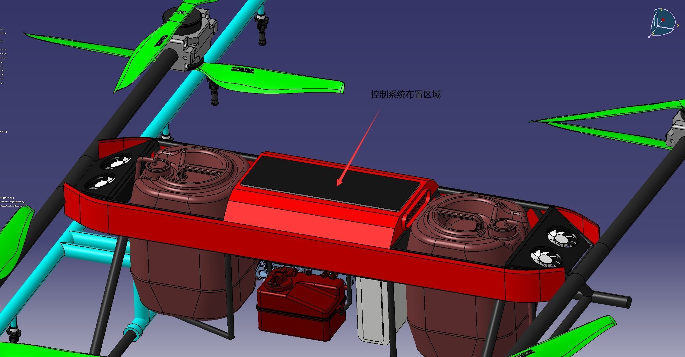 Agricultural spray drones 3D model_2