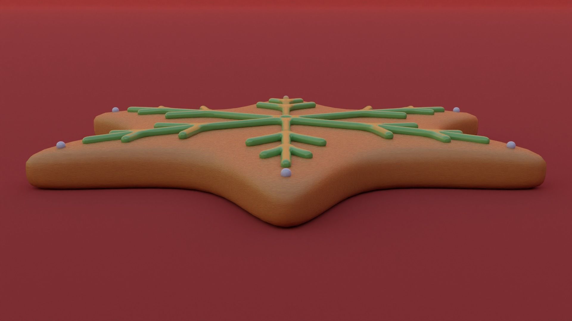 Gingerbread snowflake 3D model for 3D print set 3D print model_23