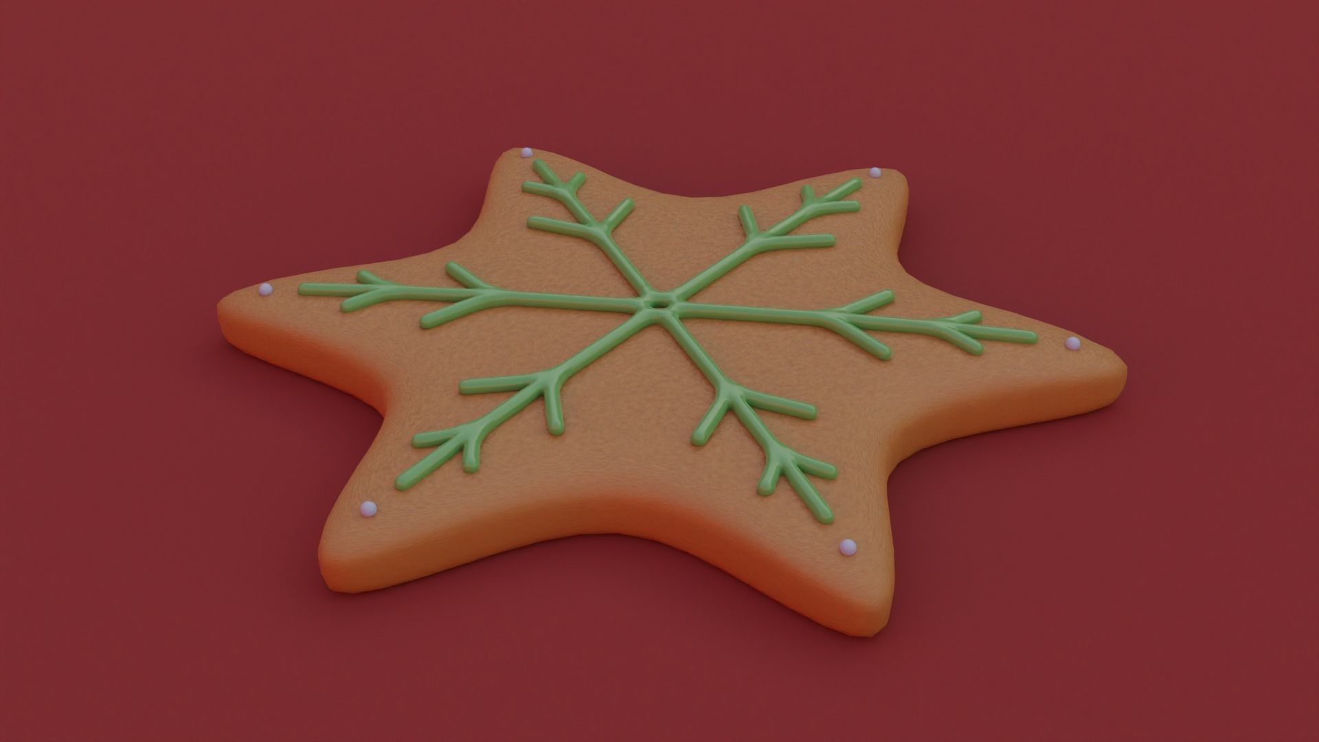 Gingerbread snowflake 3D model for 3D print set 3D print model_20