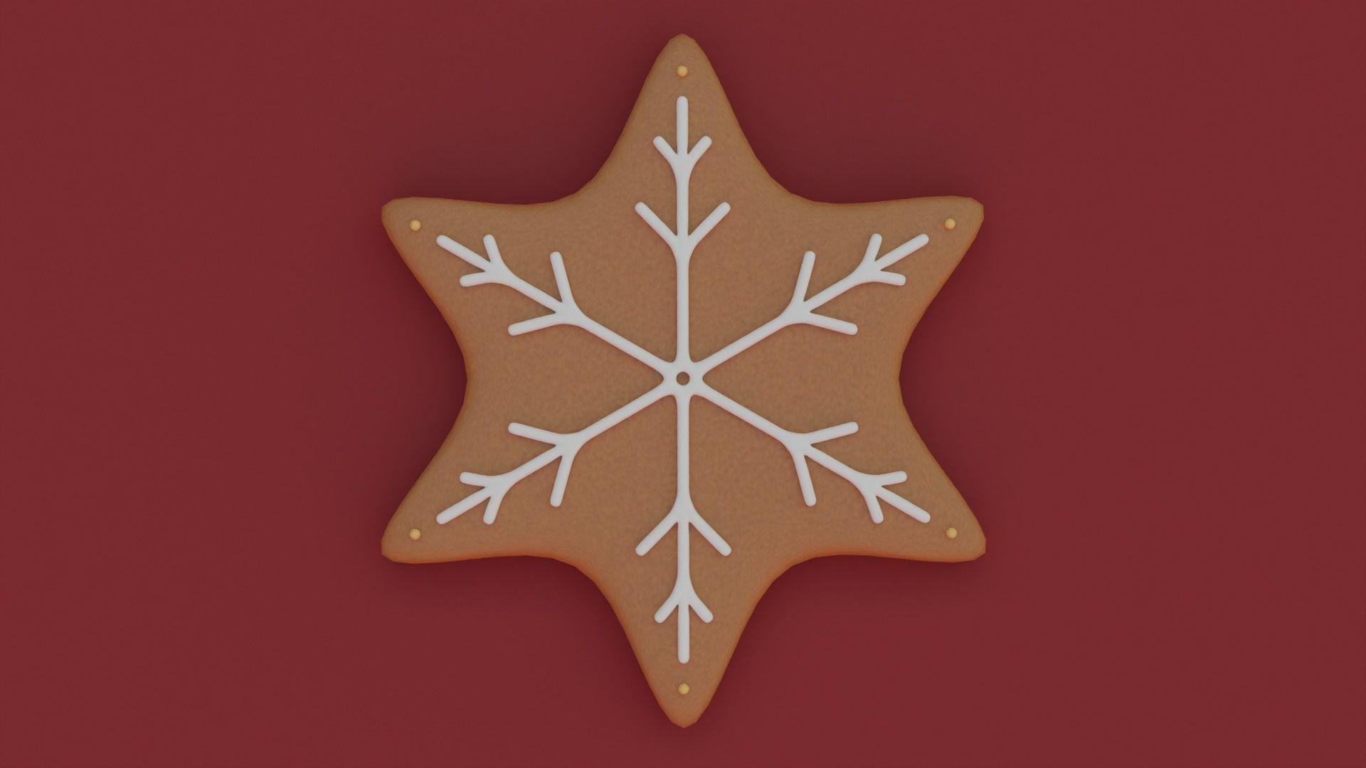Gingerbread snowflake 3D model for 3D print set 3D print model_2