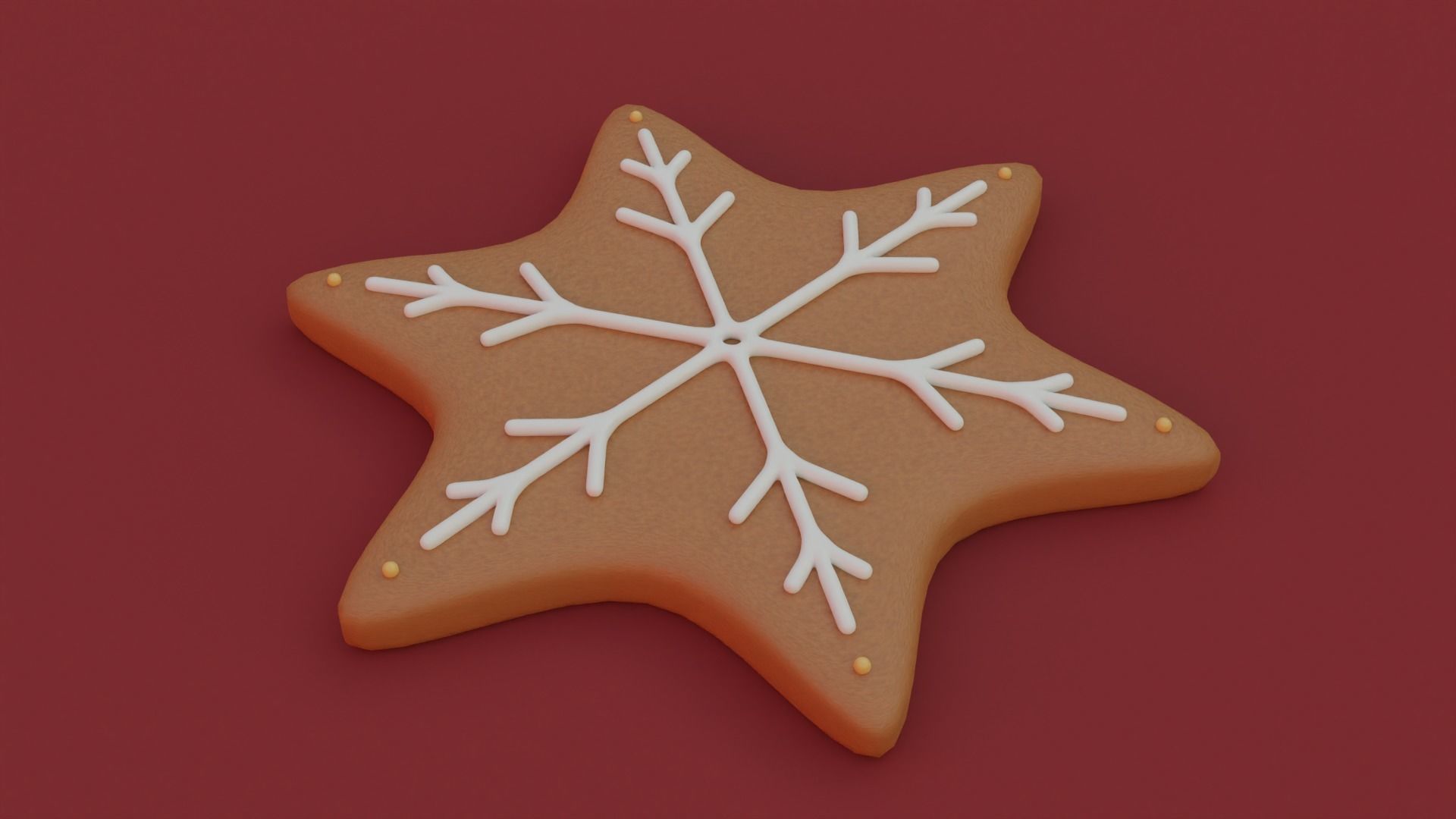 Gingerbread snowflake 3D model for 3D print set 3D print model_7