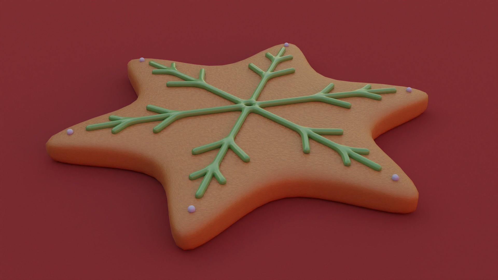 Gingerbread snowflake 3D model for 3D print set 3D print model_25