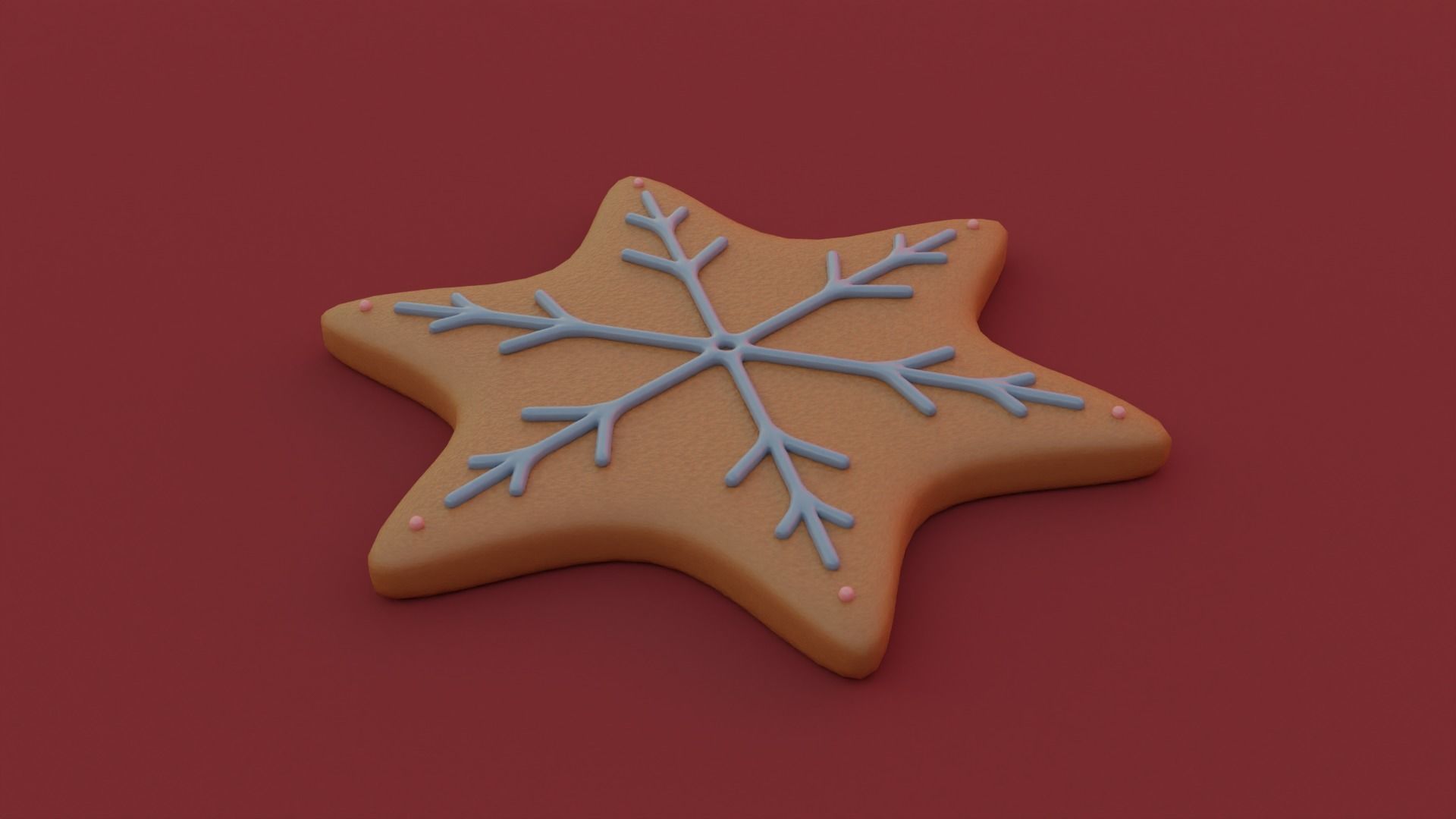 Gingerbread snowflake 3D model for 3D print set 3D print model_19