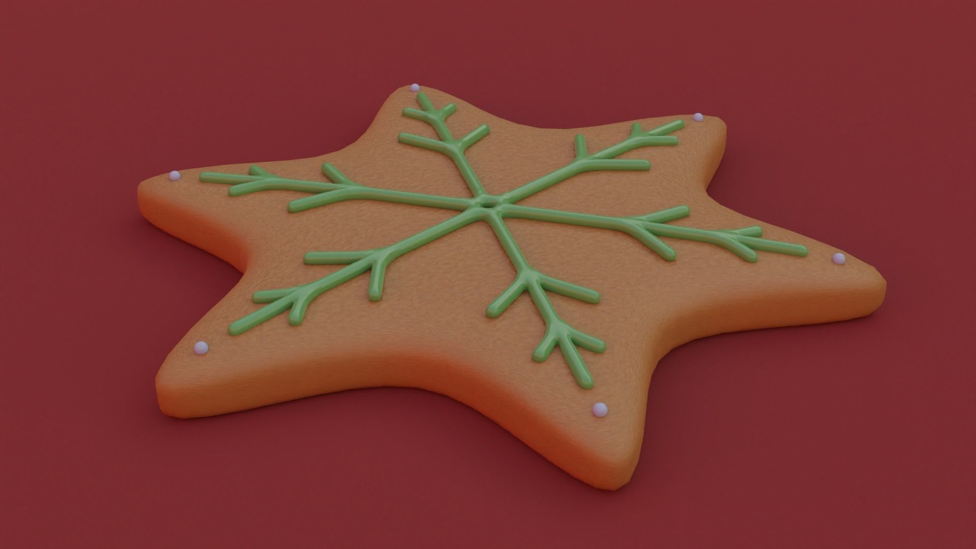 Gingerbread snowflake 3D model for 3D print set 3D print model_26