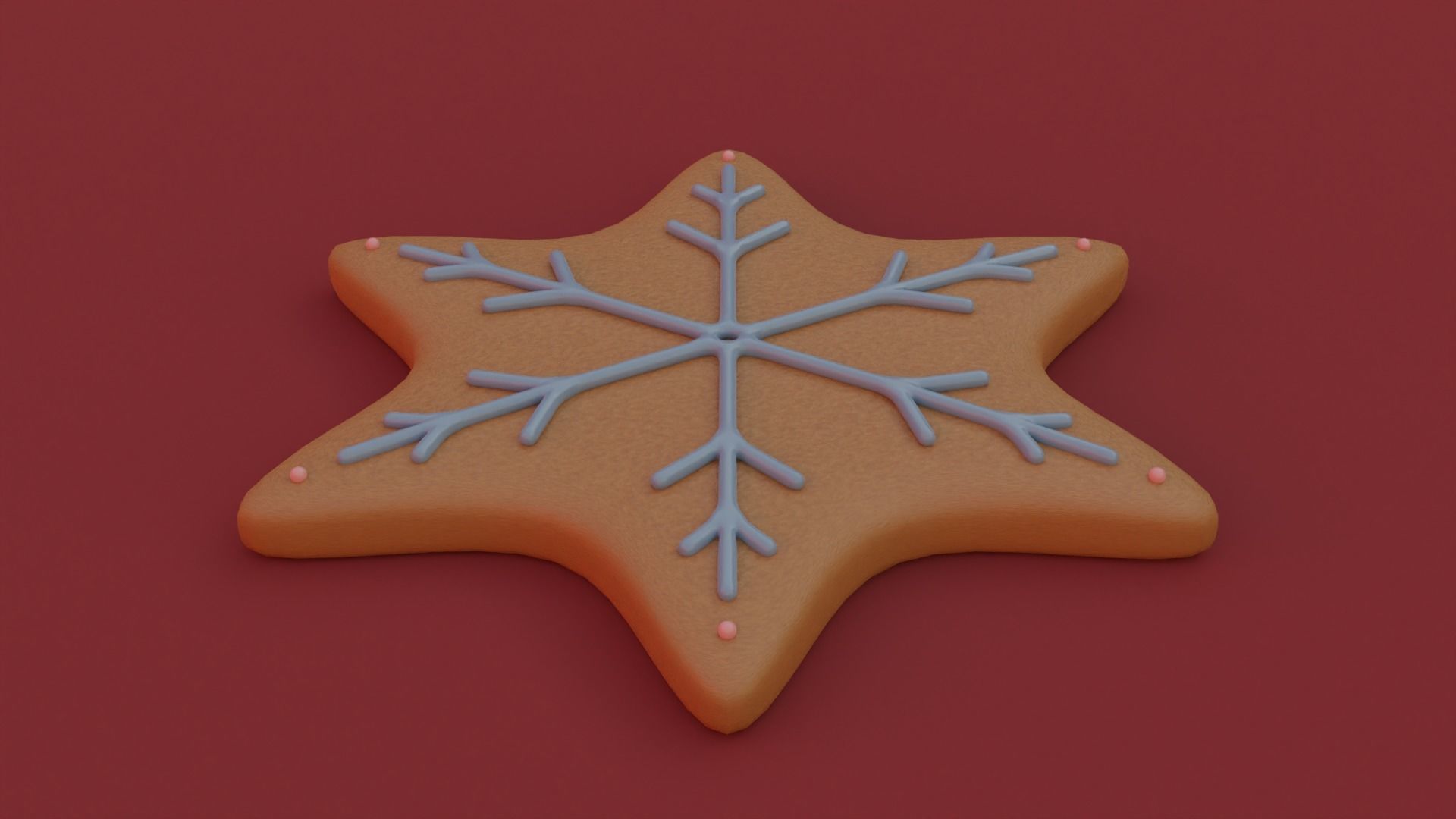 Gingerbread snowflake 3D model for 3D print set 3D print model_11