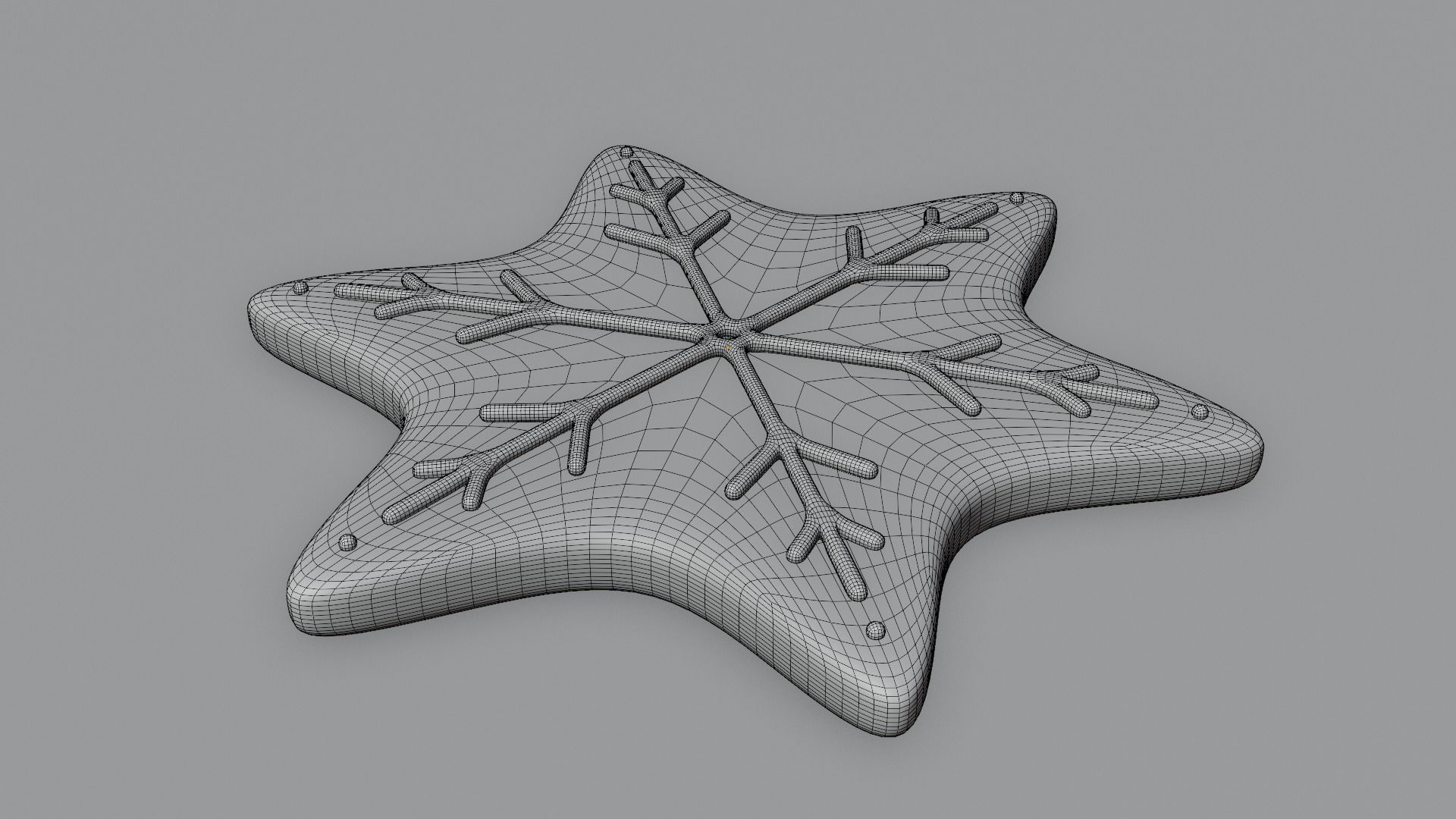 Gingerbread snowflake 3D model for 3D print set 3D print model_47