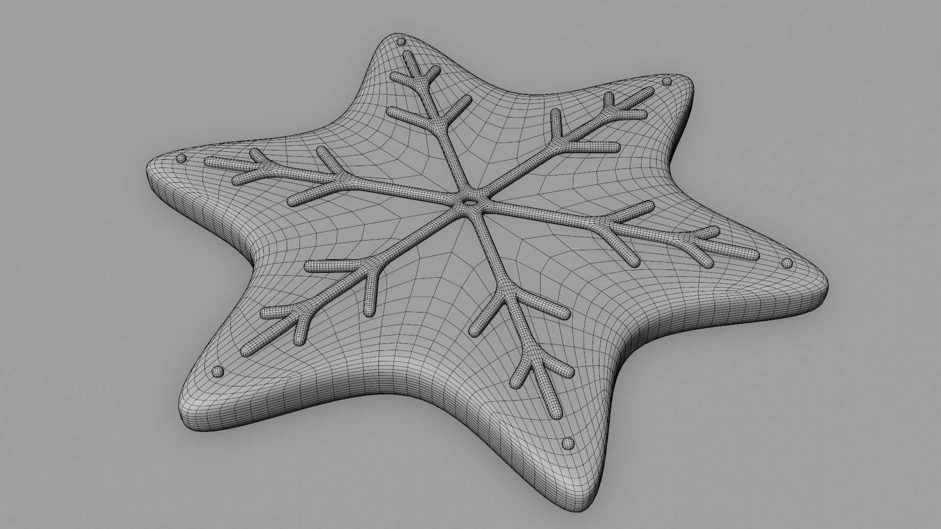 Gingerbread snowflake 3D model for 3D print set 3D print model_56